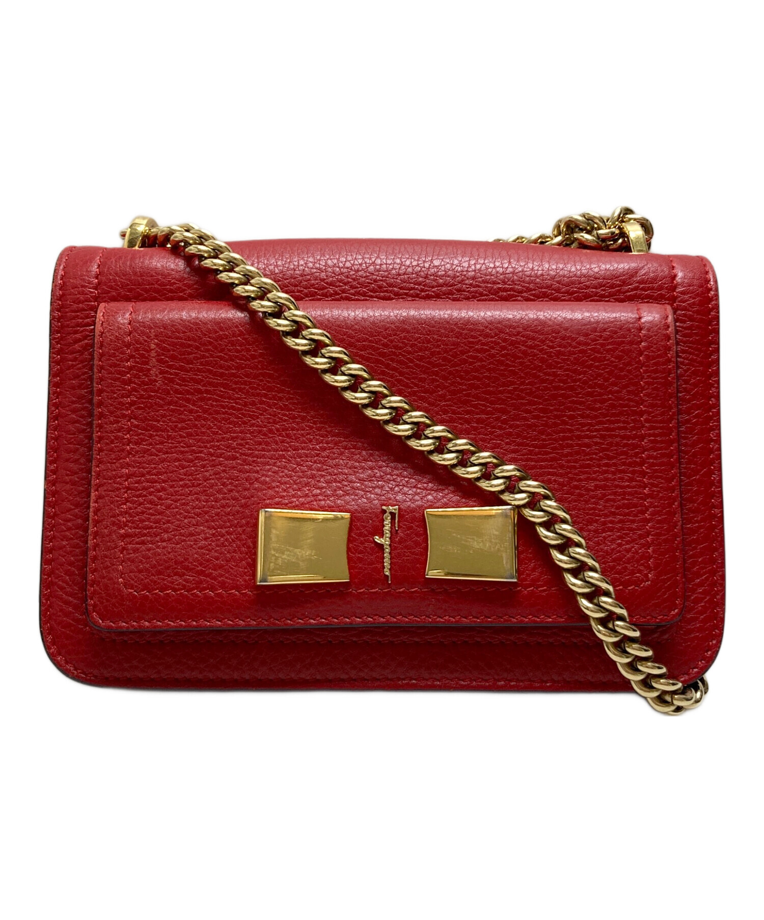 Salvatore Ferragamo ショルダーバッグ  赤 【古着】【中古】【送料無料】 中古・古着通販】Salvatore Ferragamo (サルヴァトーレ フェラガモ