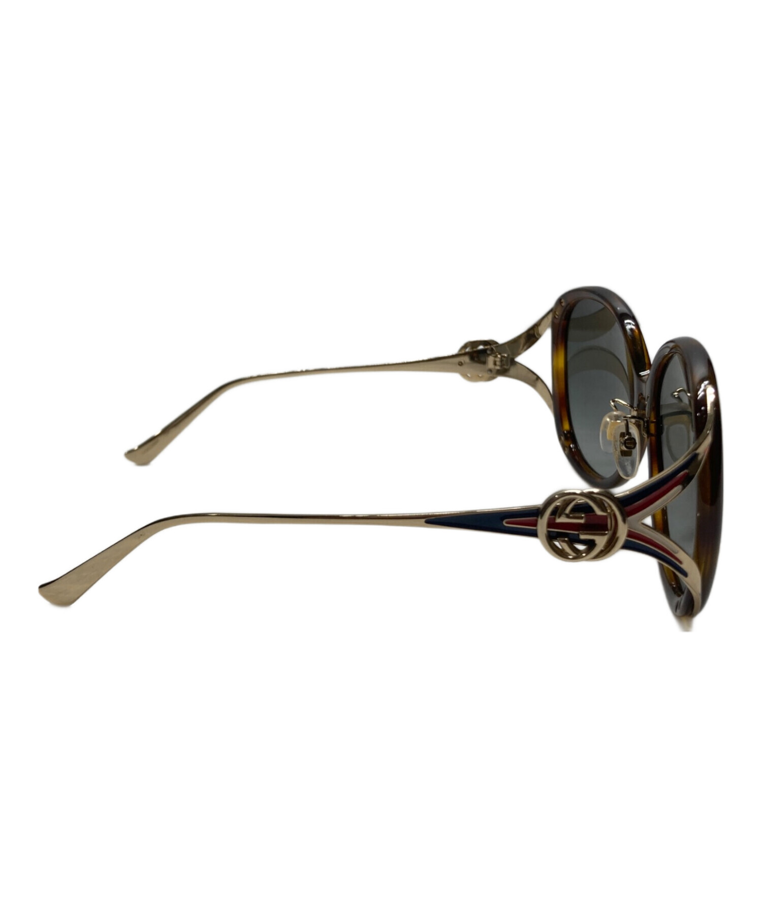 GUCCI グッチ インターロッキングロゴ ヘキサゴンフレーム カラーレンズサングラス 眼鏡 アイウェア ゴールド/ブラウン GG0106S w300_IAI.jpg