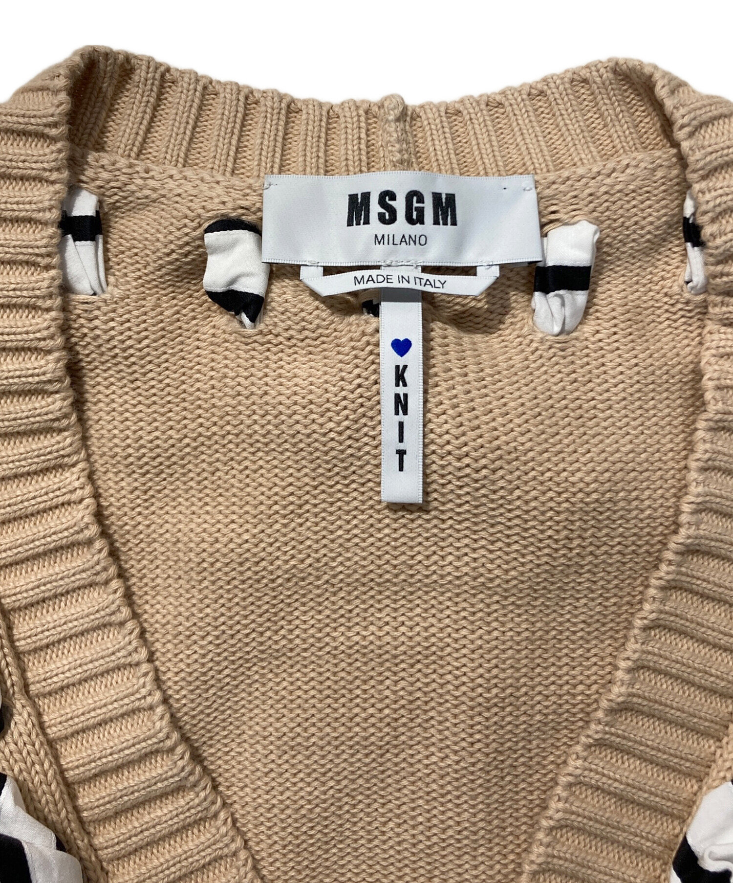 中古・古着通販】MSGM (エムエスジーエム) カーディガン ベージュ
