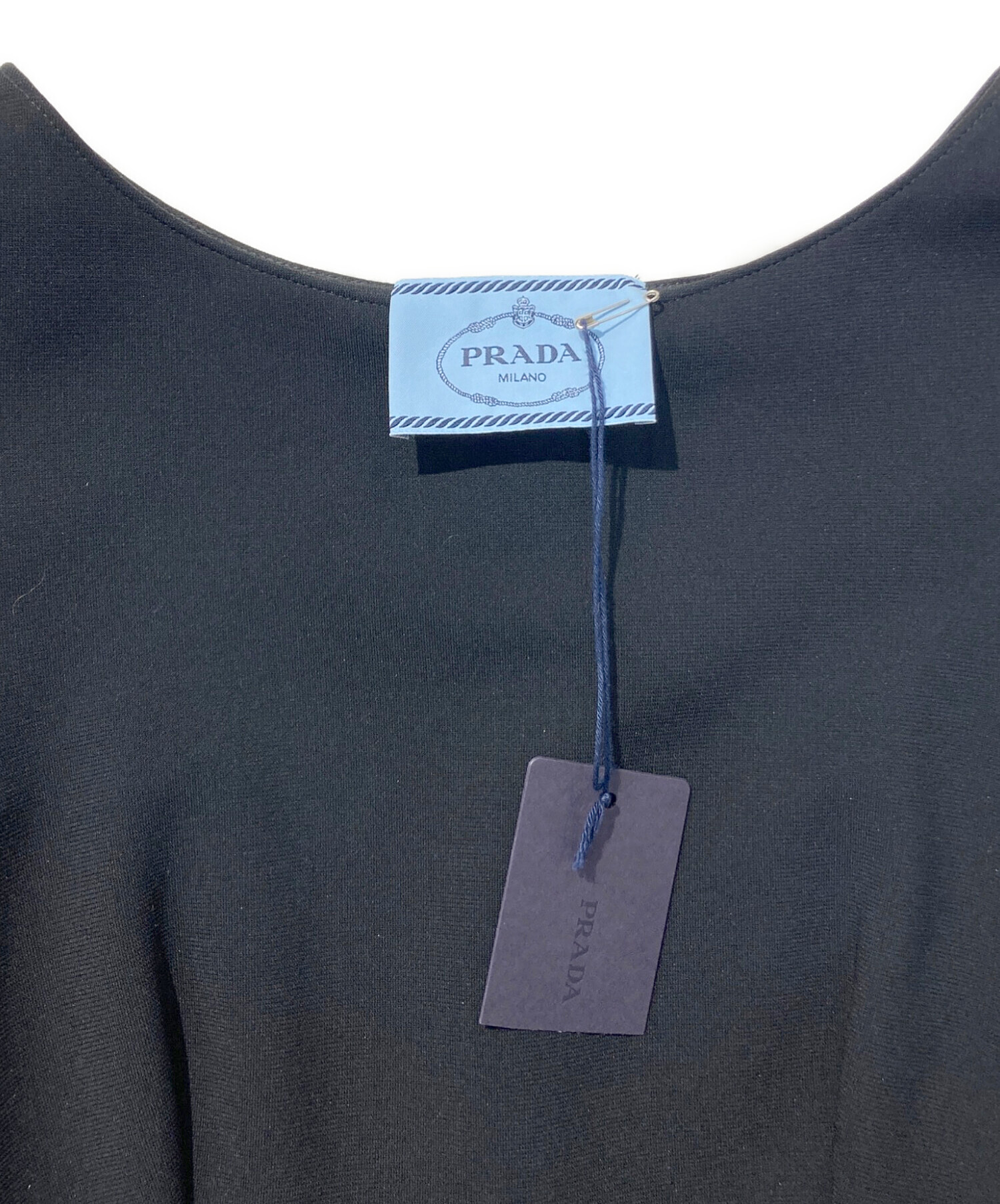 中古・古着通販】PRADA (プラダ) ノースリーブワンピース ブラック
