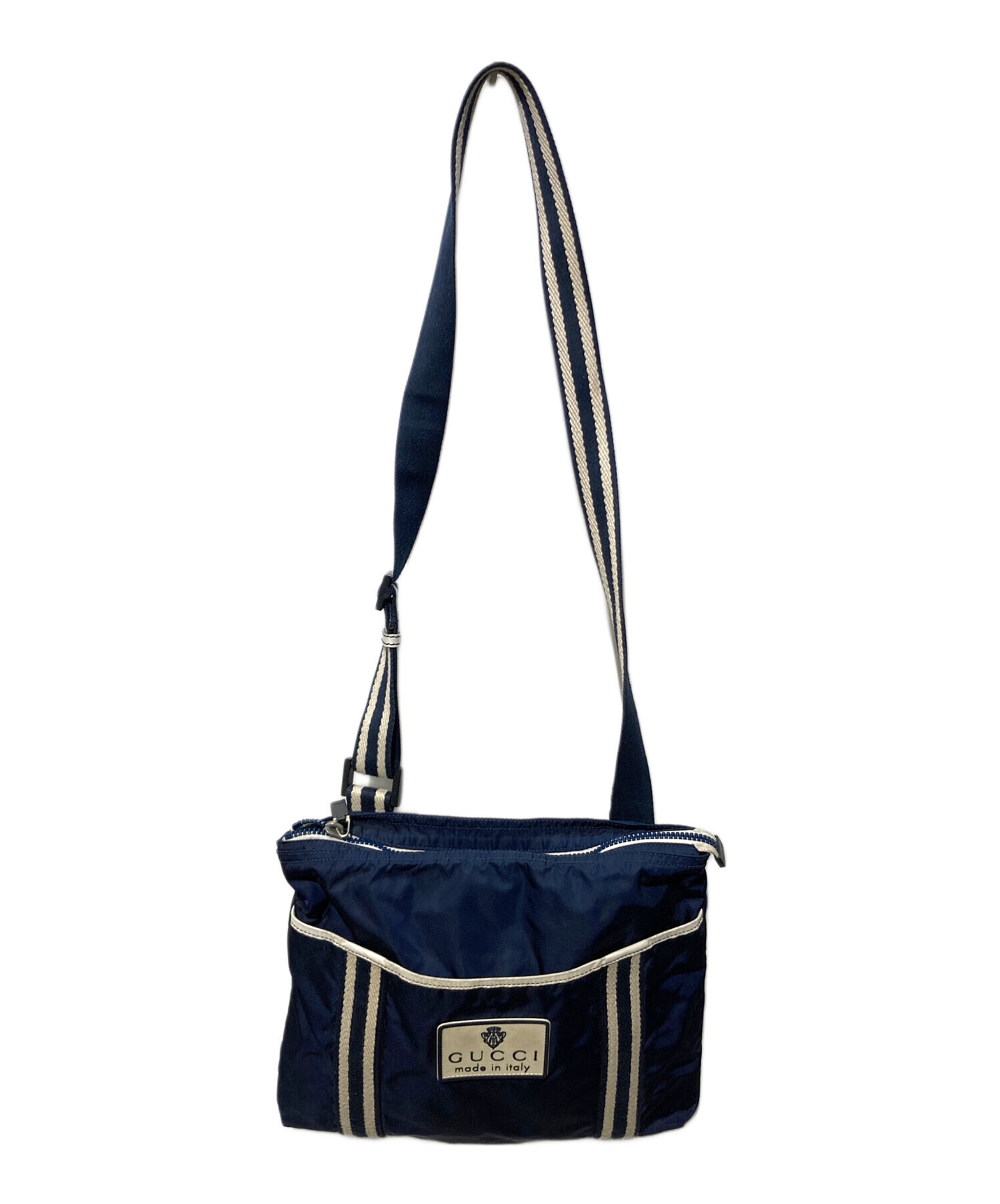 中古・古着通販】GUCCI (グッチ) クレスト ショルダーバッグ ネイビー