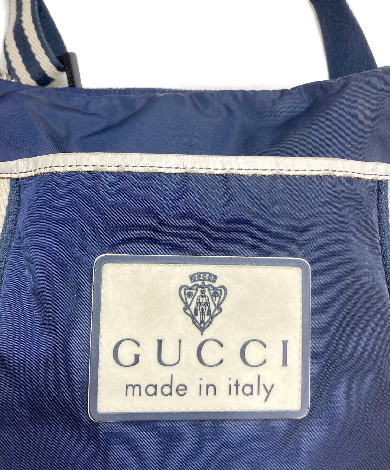 GUCCI グッチ ショルダーバッグ  青 【古着】【中古】【送料無料】 中古・古着通販】GUCCI (グッチ) インターロッキング ショルダー