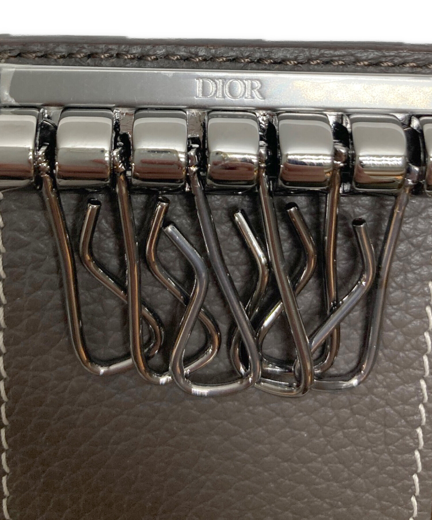 ディオール / DIOR　CD Icon キーケース / キーホルダー　2ESKH281　グレインドカーフスキン　ブラウン系 【中古】 商品番号 S-157354 ディオール / DIOR CD Icon キーケース / キーホルダー 2ESKH281 グレ