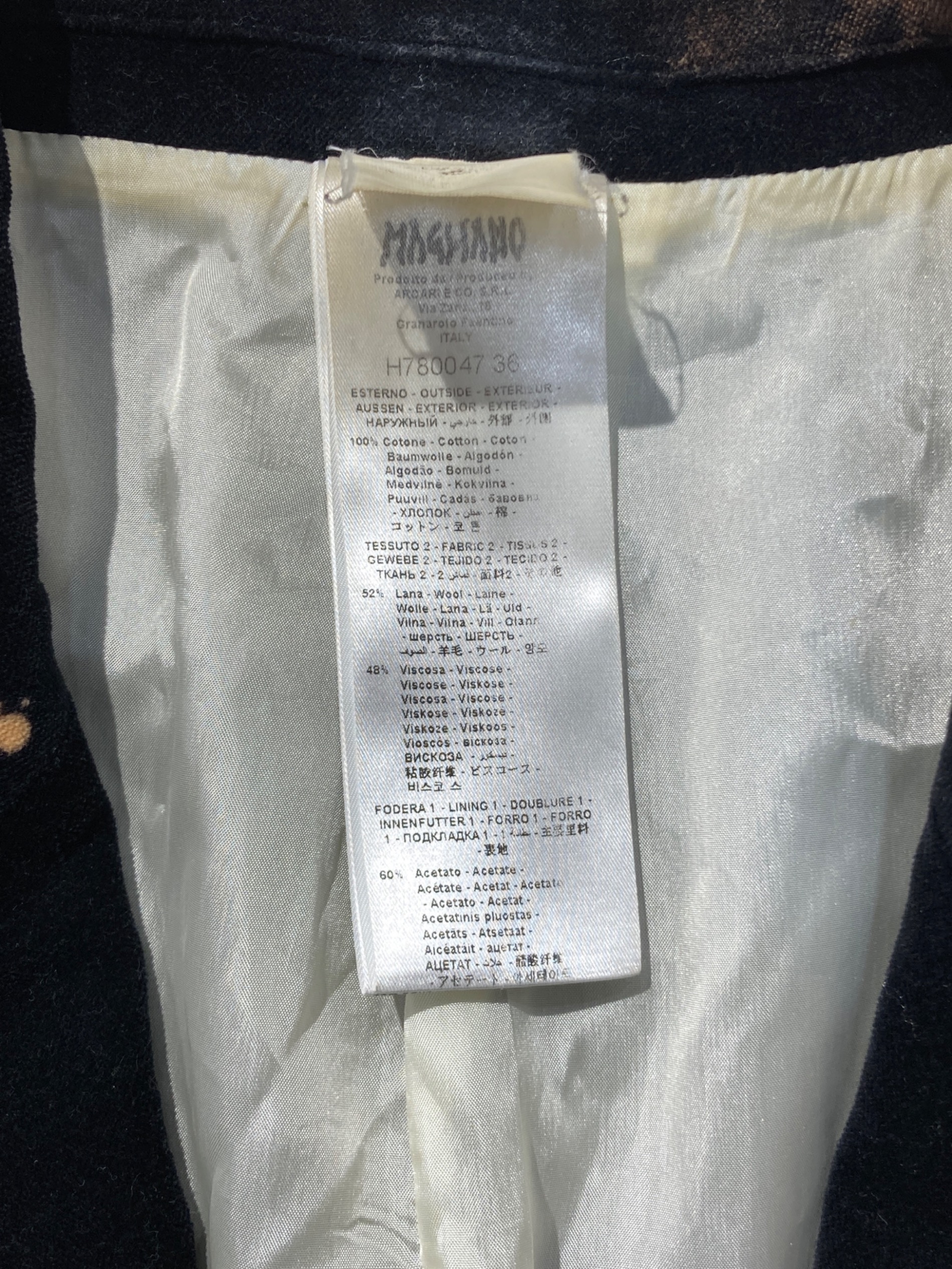 中古・古着通販】MAGLIANO (マリアーノ) 手形テーラードジャケット