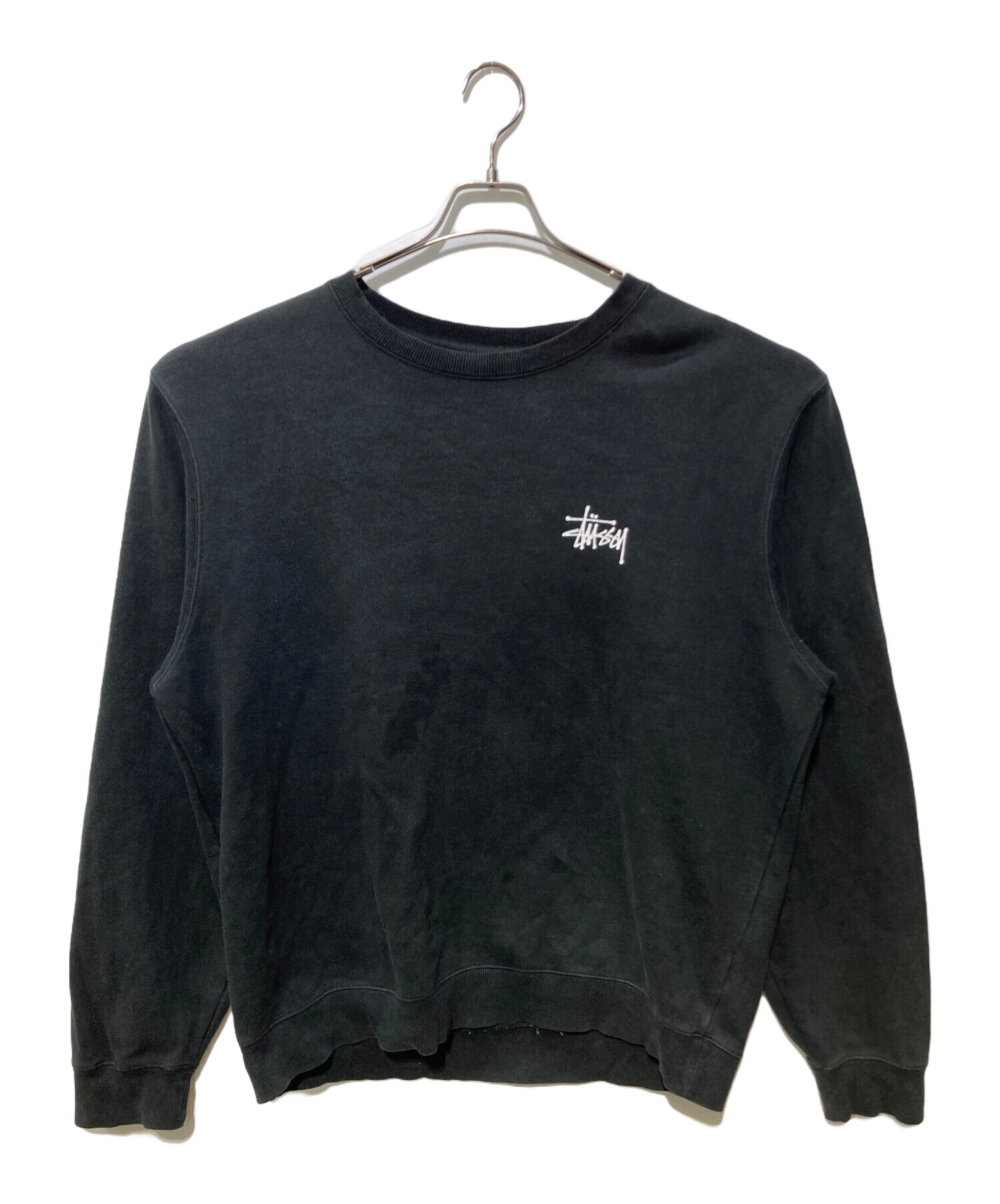 中古・古着通販】stussy (ステューシー) LOGO CREW SWEAT ブラック 