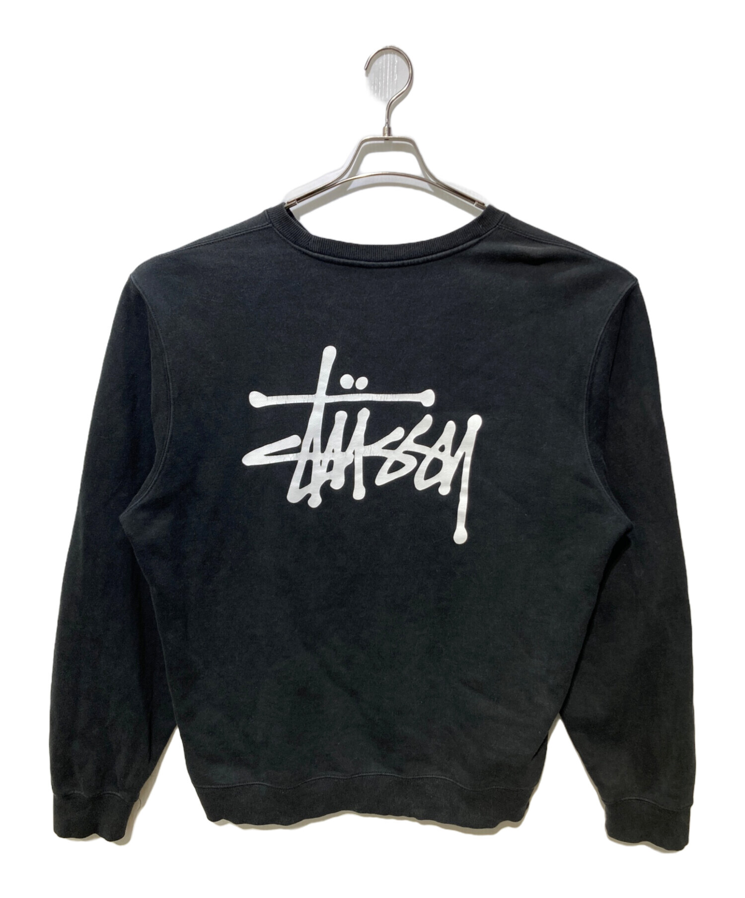 中古・古着通販】stussy (ステューシー) LOGO CREW SWEAT ブラック 