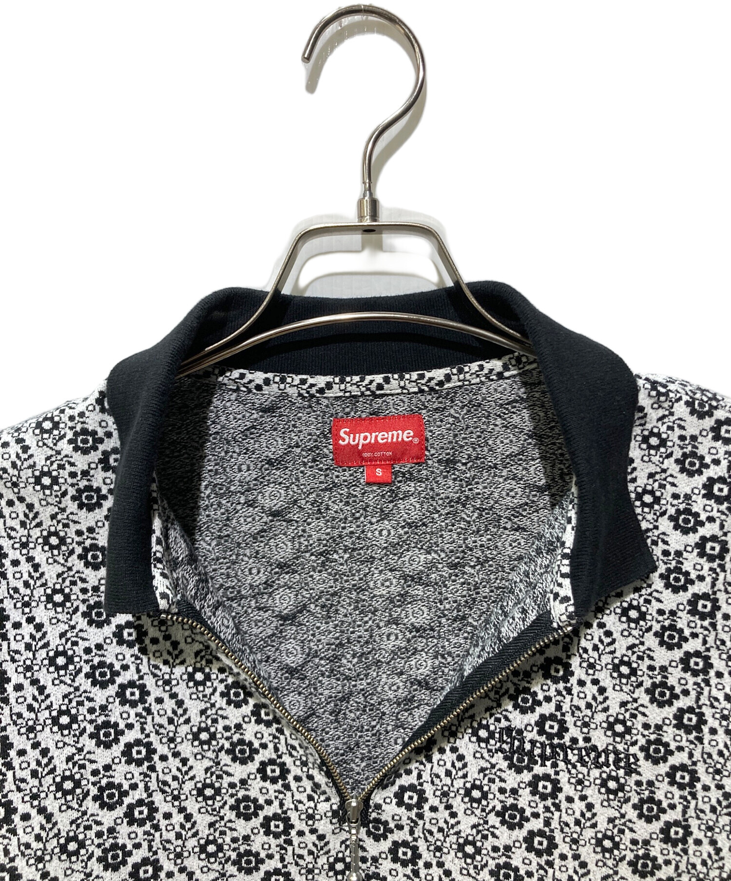 Supreme Supreme Floral Jacquard Zip L/S Polo Floral Jacquard Zip L 