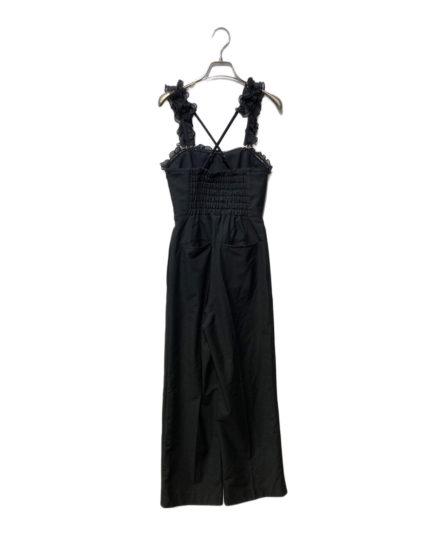 中古・古着通販】Ameri (アメリ) MEDI 2WAY FRILL ROMPERS ブラック 中古・古着通販】Ameri (アメリ) MEDI 2WAY FRILL ROMPERS ブラック
