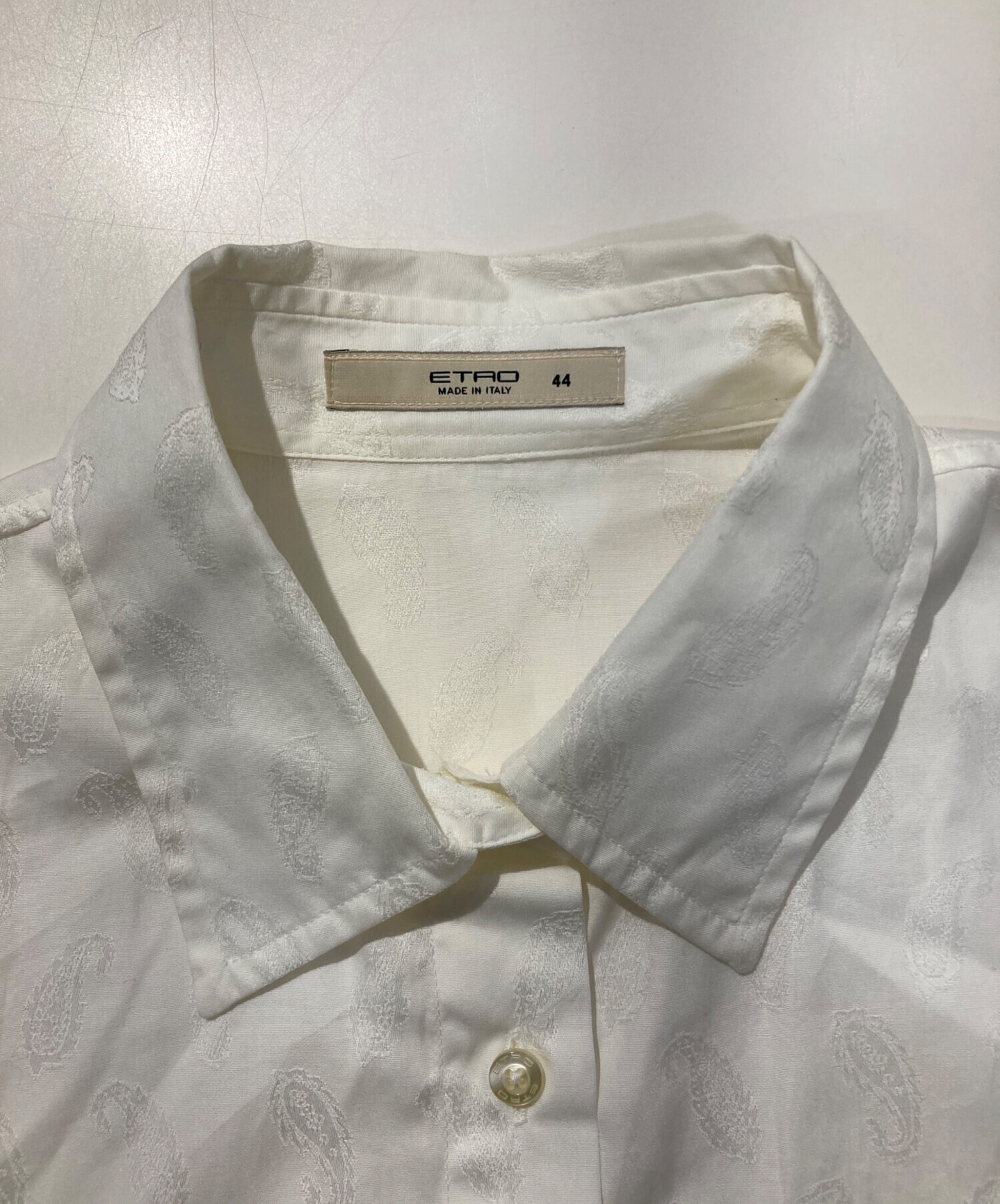 中古・古着通販】ETRO (エトロ) ペイズリー柄シャツ ホワイト サイズ