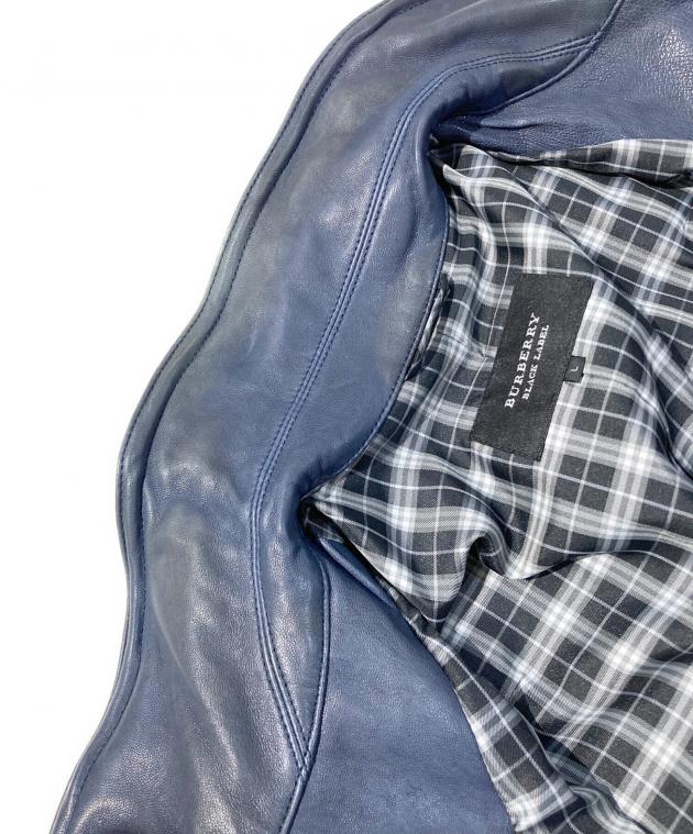 BURBERRY BLACK LABEL レザージャケット L ラムレザー 中古・古着通販】BURBERRY BLACK LABEL (バーバリーブラックレーベル