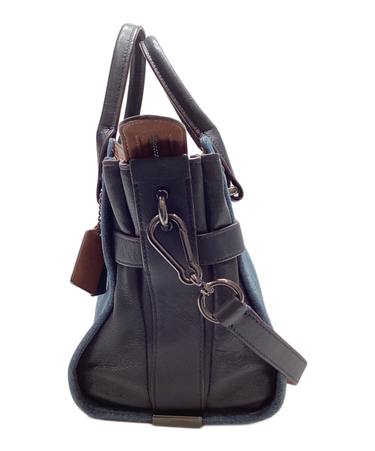 中古・古着通販】COACH (コーチ) デニム切替2WAYバッグ インディゴ
