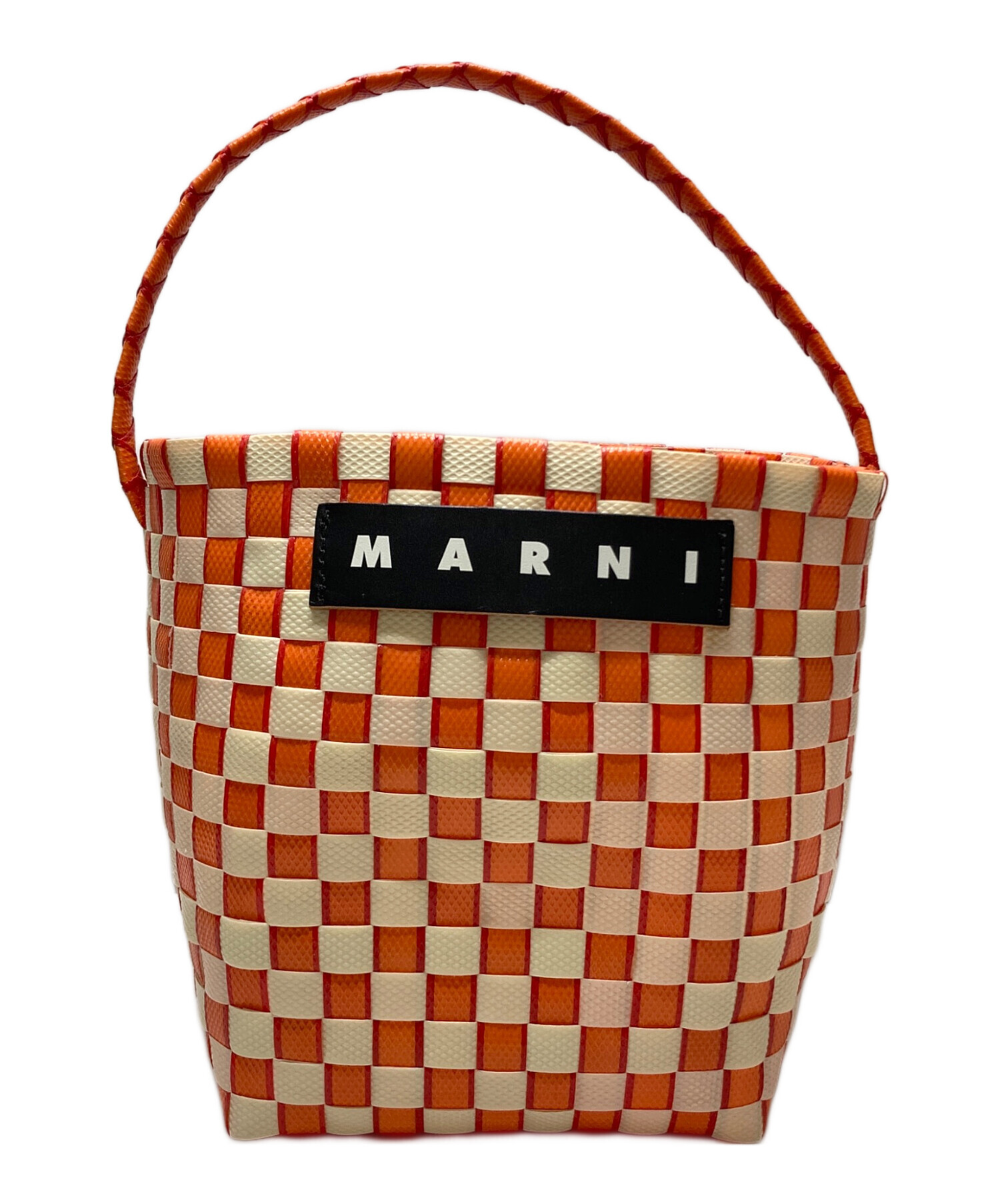 MARNI マルニ かごバッグ  オレンジ 【古着】【中古】【送料無料】 中古・古着通販】MARNI (マルニ) ピクニックバッグ イエロー×オレンジ