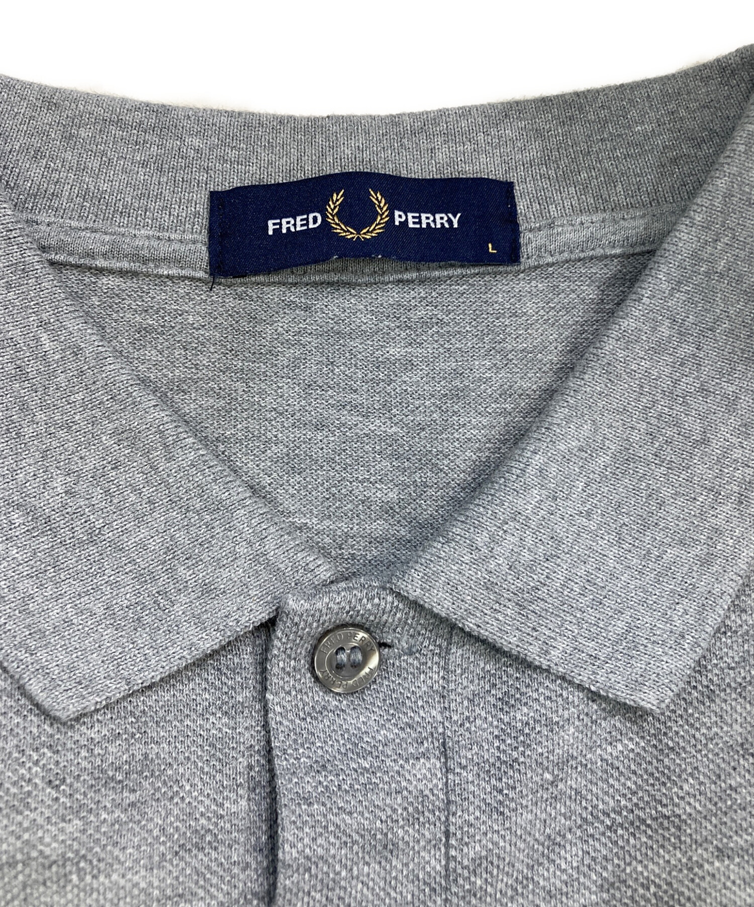 FRED PERRY 半袖メッシュオーバーレイポロシャツ グレー/ブラック 中古・古着通販】FRED PERRY (フレッドペリー) 半袖ポロシャツ グレー