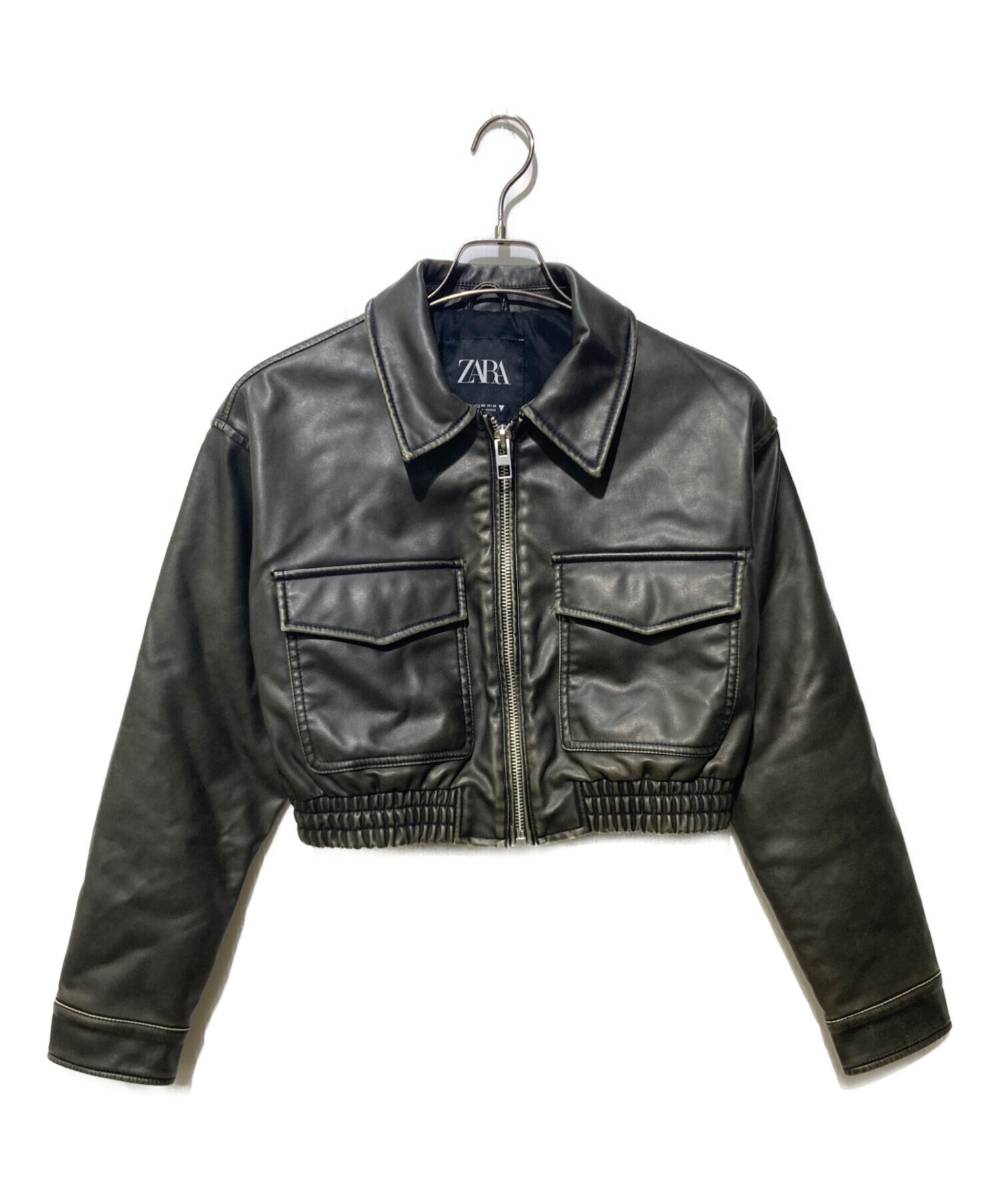 【未使用】ZARA フェイクレザージャケットSサイズ 中古・古着通販】ZARA (ザラ) フェイクレザージャケット ブラック