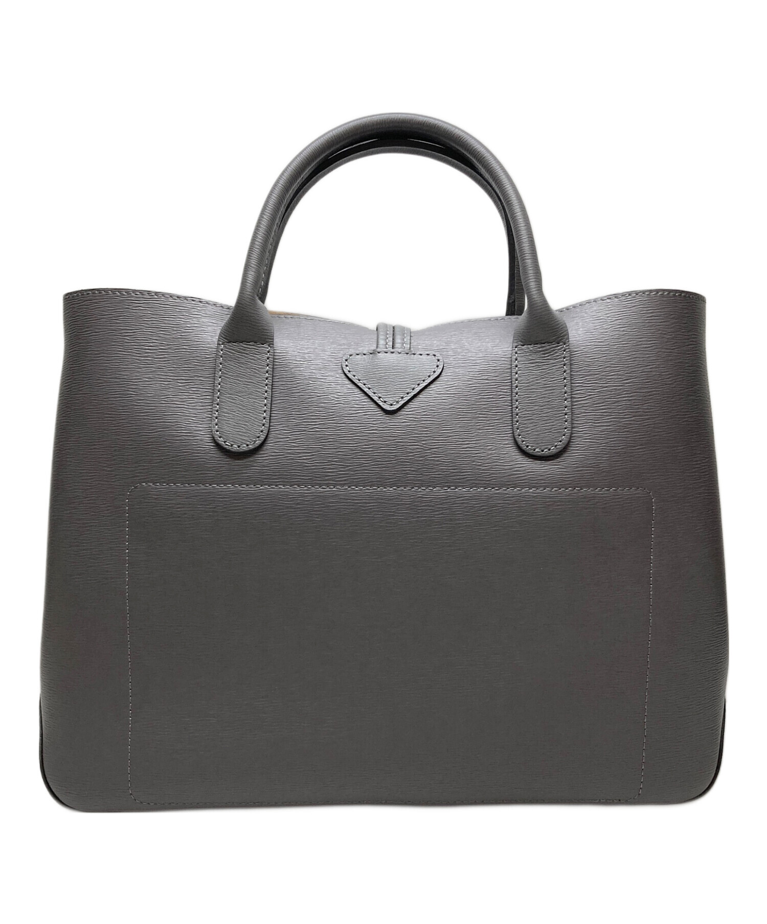 中古・古着通販】LONGCHAMP (ロンシャン) レザートートバッグ グレー