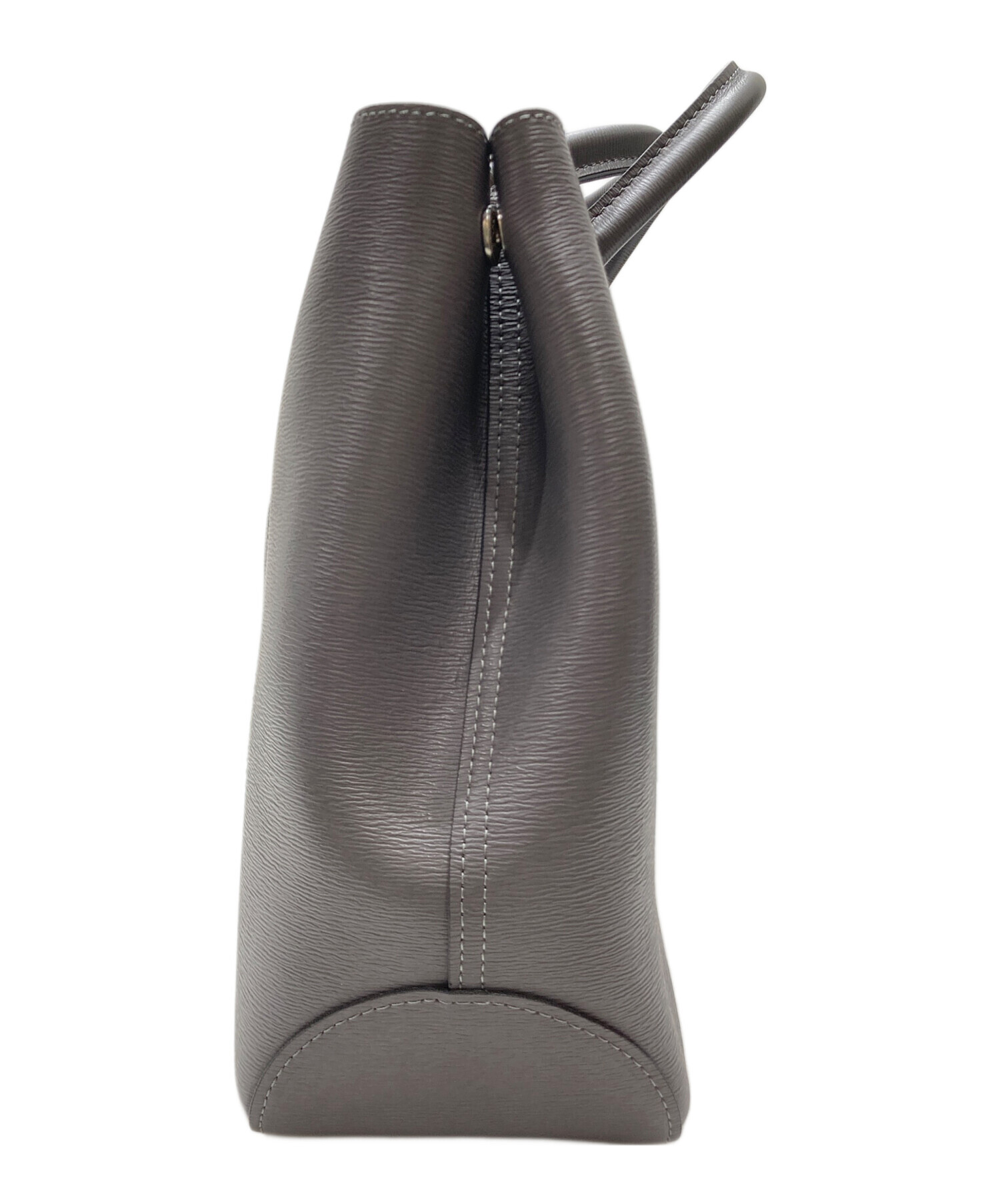 中古・古着通販】LONGCHAMP (ロンシャン) レザートートバッグ グレー 