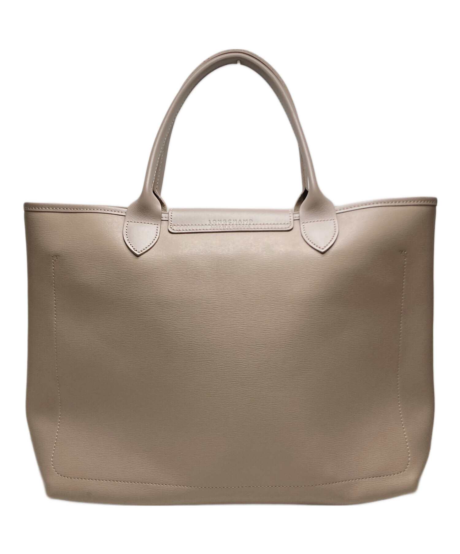 中古・古着通販】LONGCHAMP (ロンシャン) レザートートバッグ ベージュ 