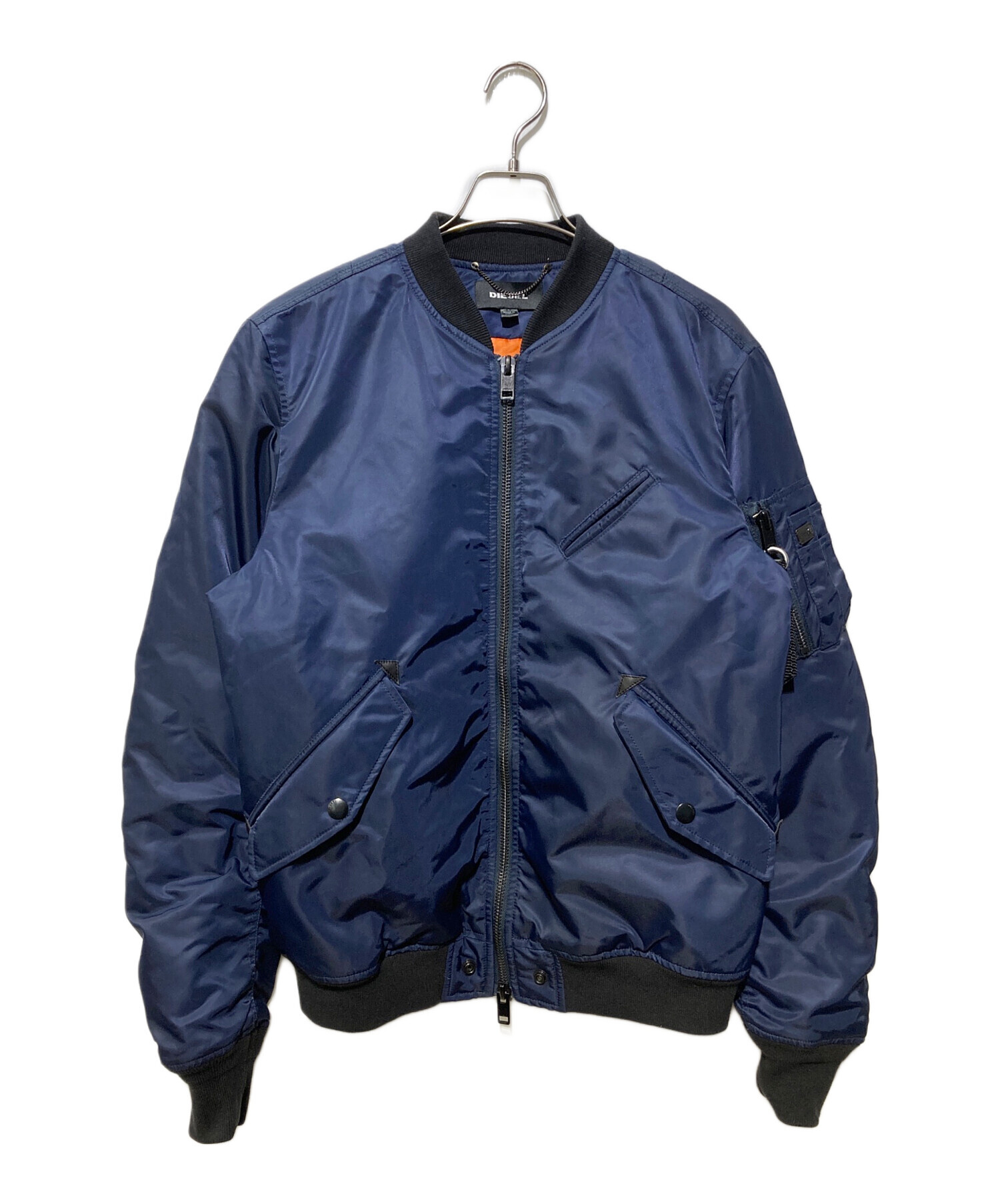 DIESEL MA-1ジャケット ネイビー 中古・古着通販】DIESEL (ディーゼル) MA-1ジャケット ネイビー サイズ