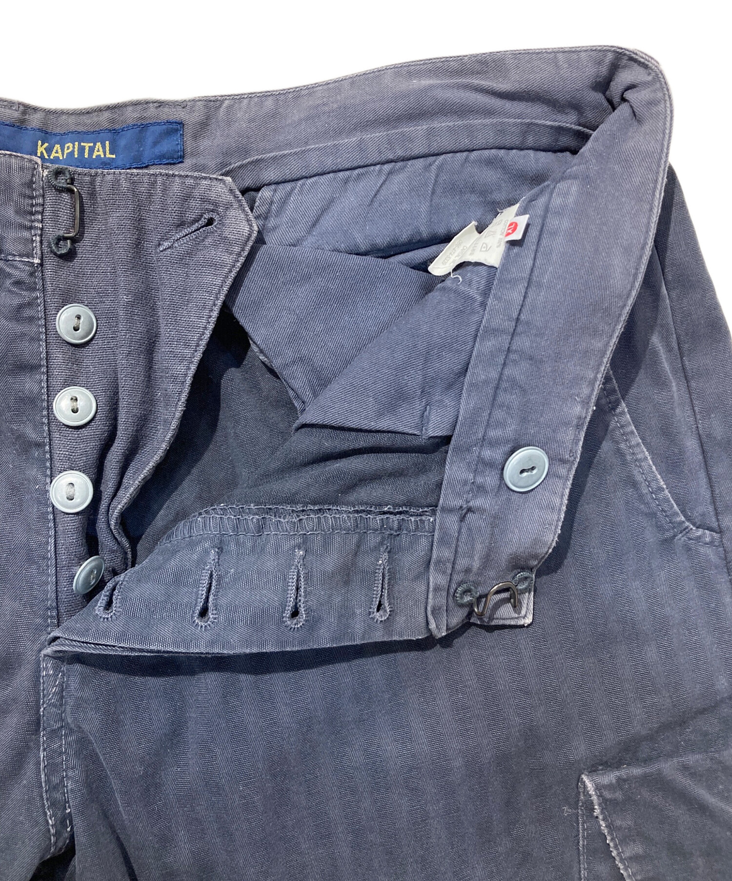中古・古着通販】KAPITAL (キャピタル) コットンカーゴパンツ ネイビー