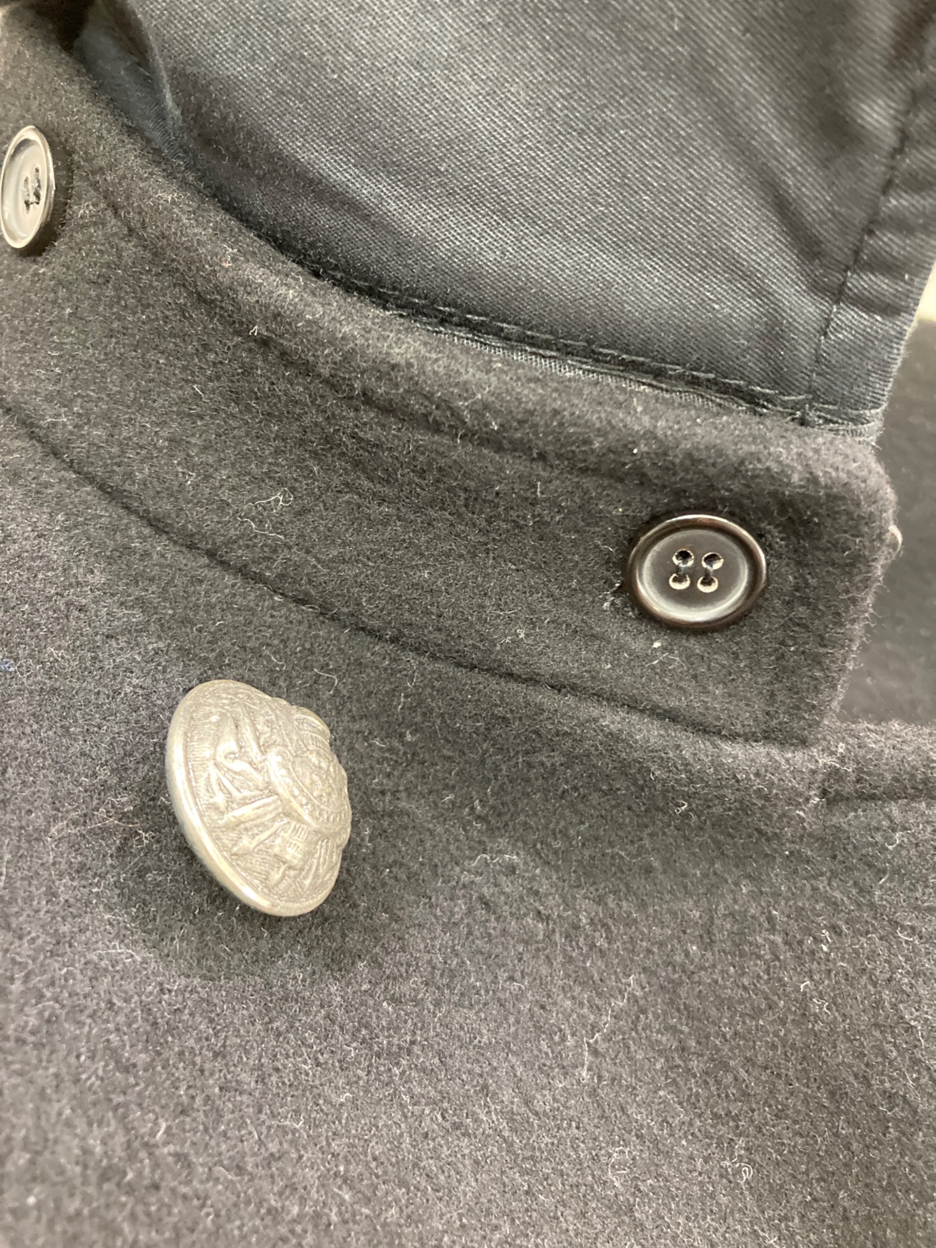 中古・古着通販】BALMAIN (バルマン) ナポレオンPコート ブラック