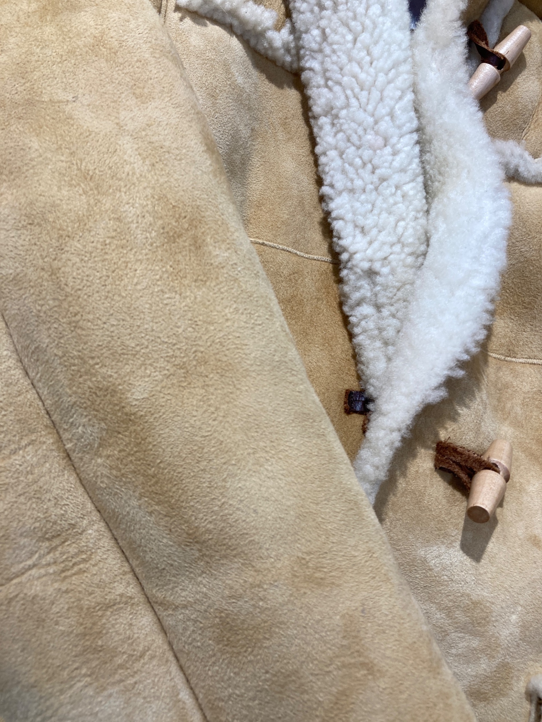 中古・古着通販】USED (ユーズド) ムートンジダッフルコート ベージュ