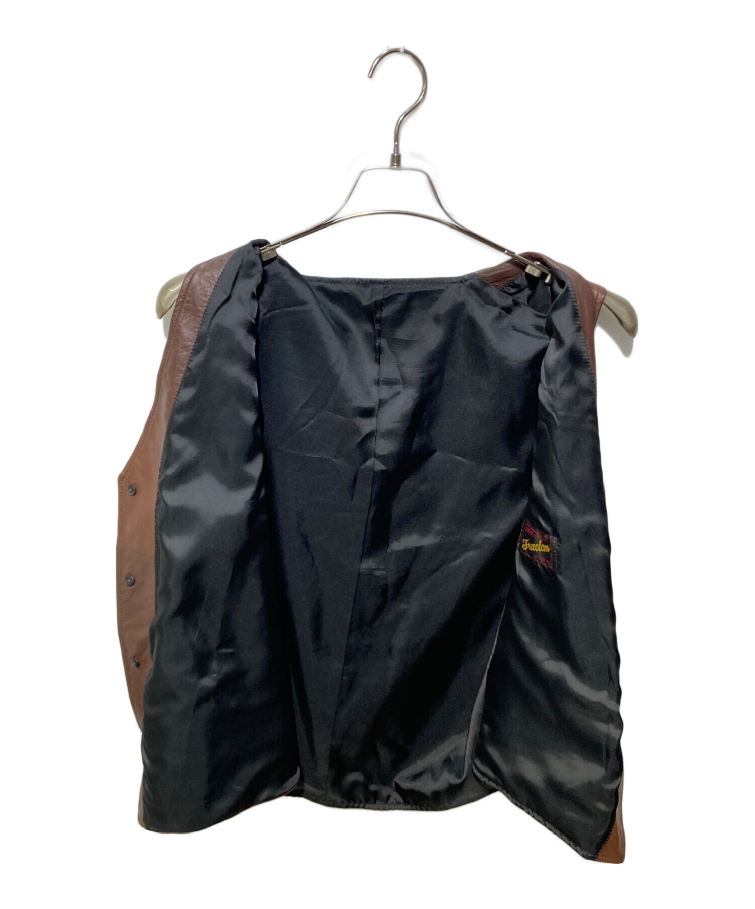 中古・古着通販】FREEDOM (フリーダム) ラムレザーベスト ブラウン
