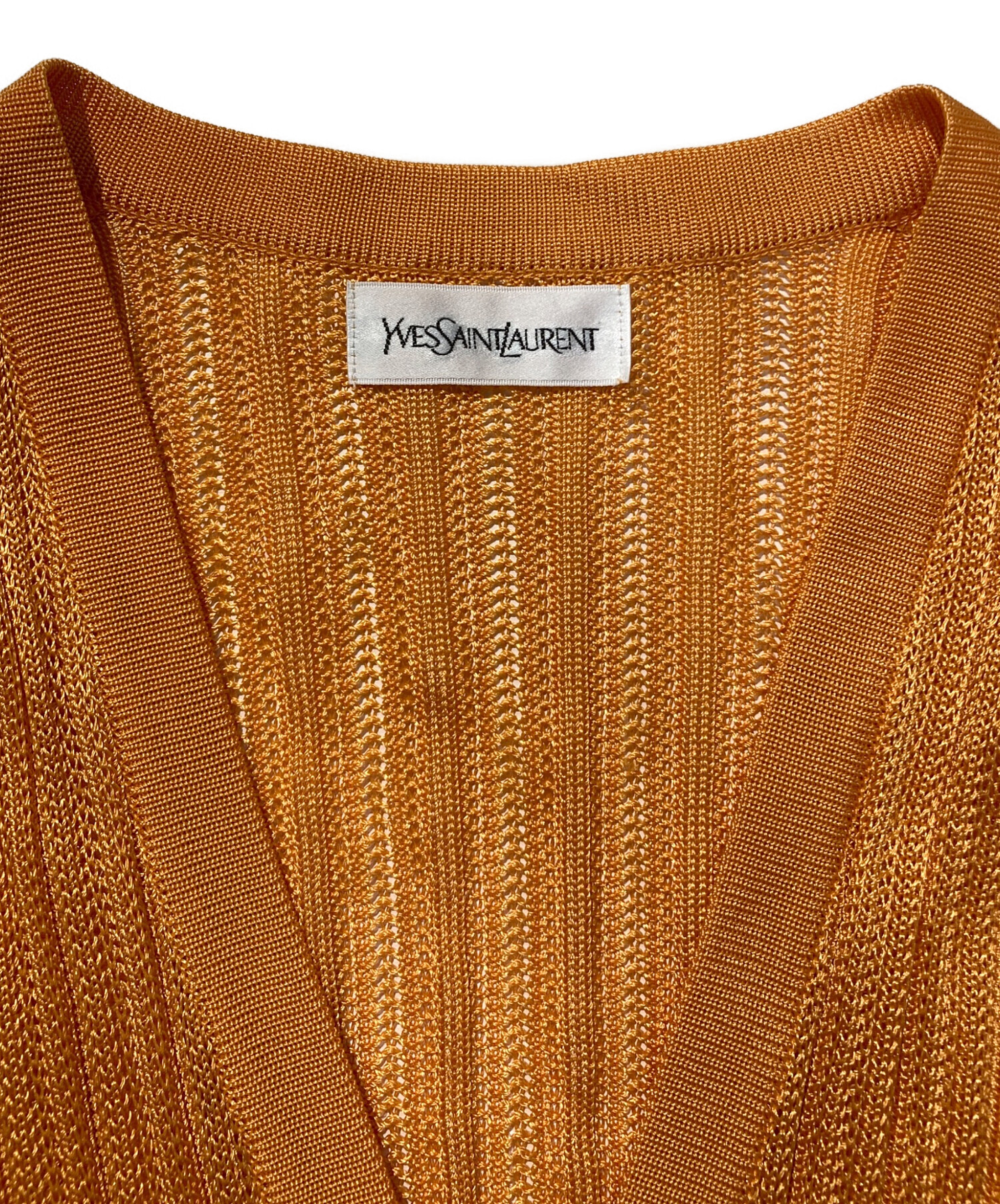 イヴ・サンローラン カーディガン カーデ 古着 M 中古・古着通販】Yves Saint Laurent (イヴサンローラン) メッシュ