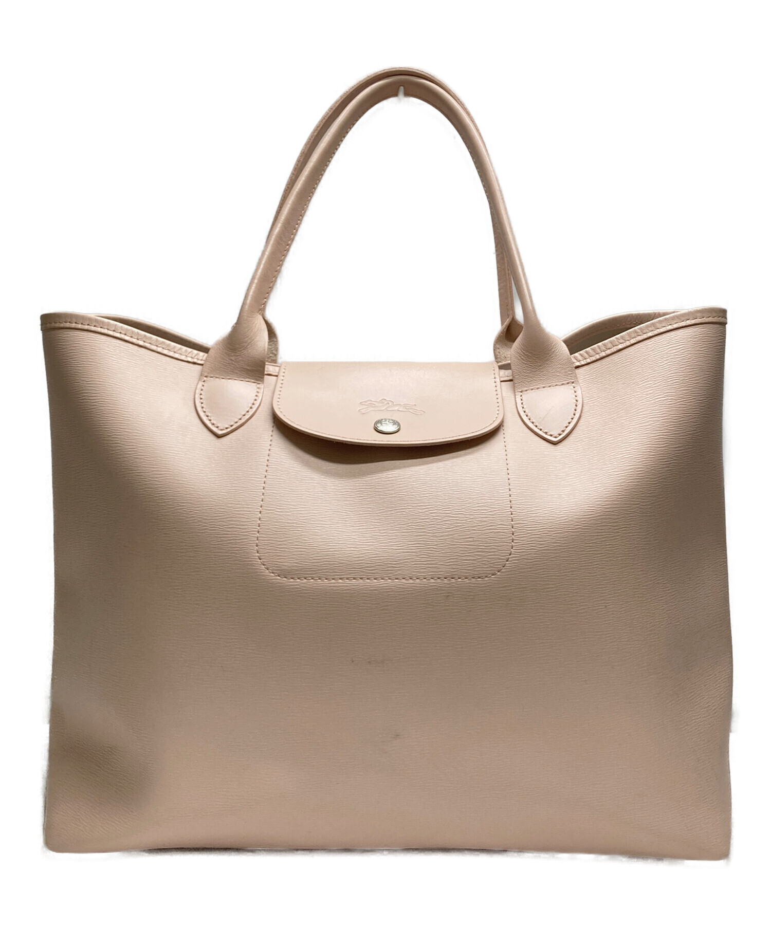 中古・古着通販】LONGCHAMP (ロンシャン) レザートートバッグ ピンク
