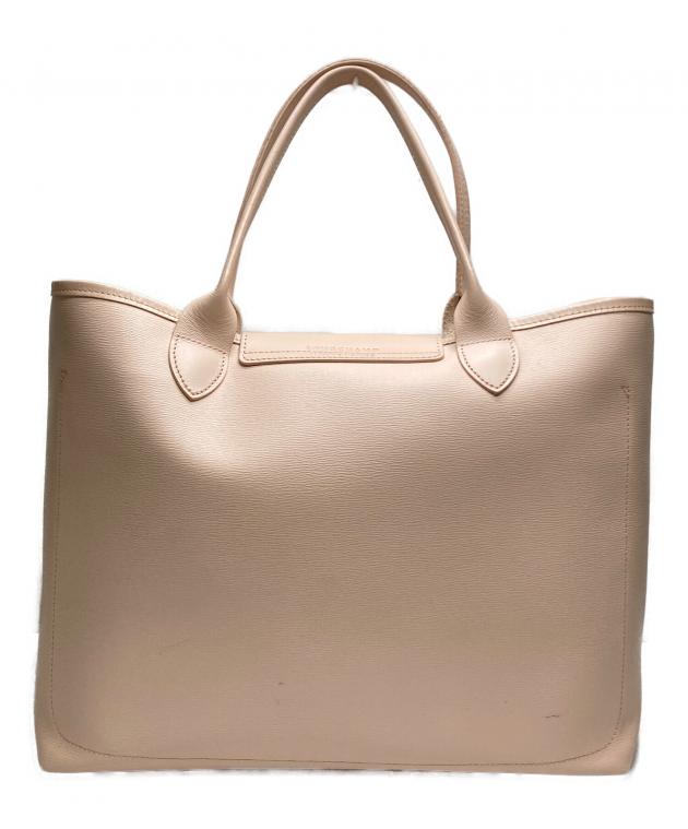 中古・古着通販】LONGCHAMP (ロンシャン) レザートートバッグ ピンク