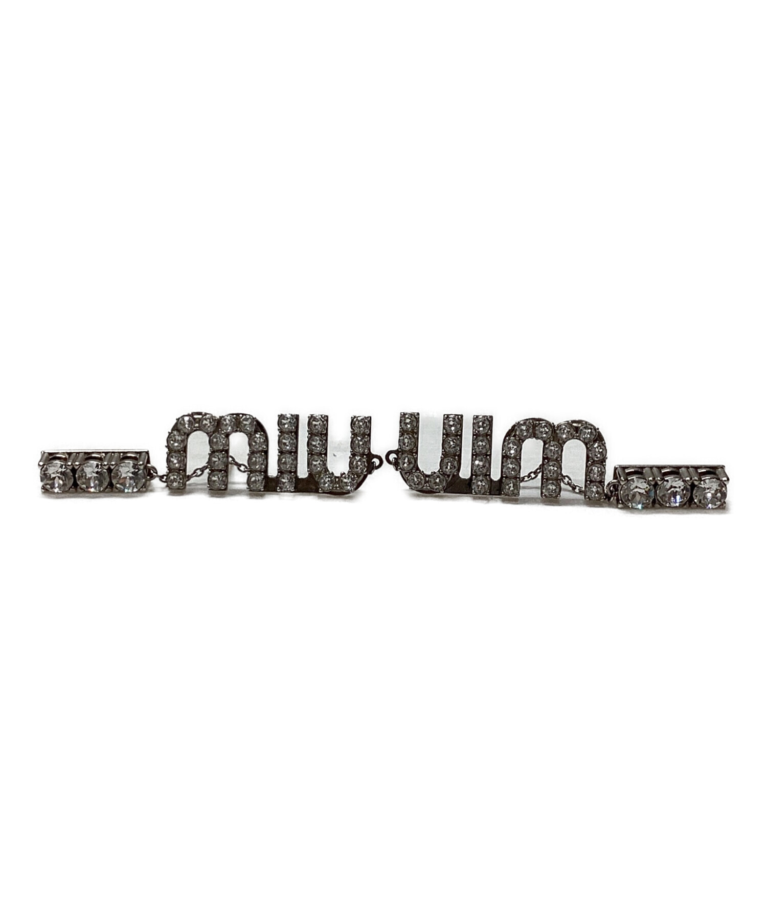 中古・古着通販】MIU MIU (ミュウミュウ) クリスタルロゴピアス