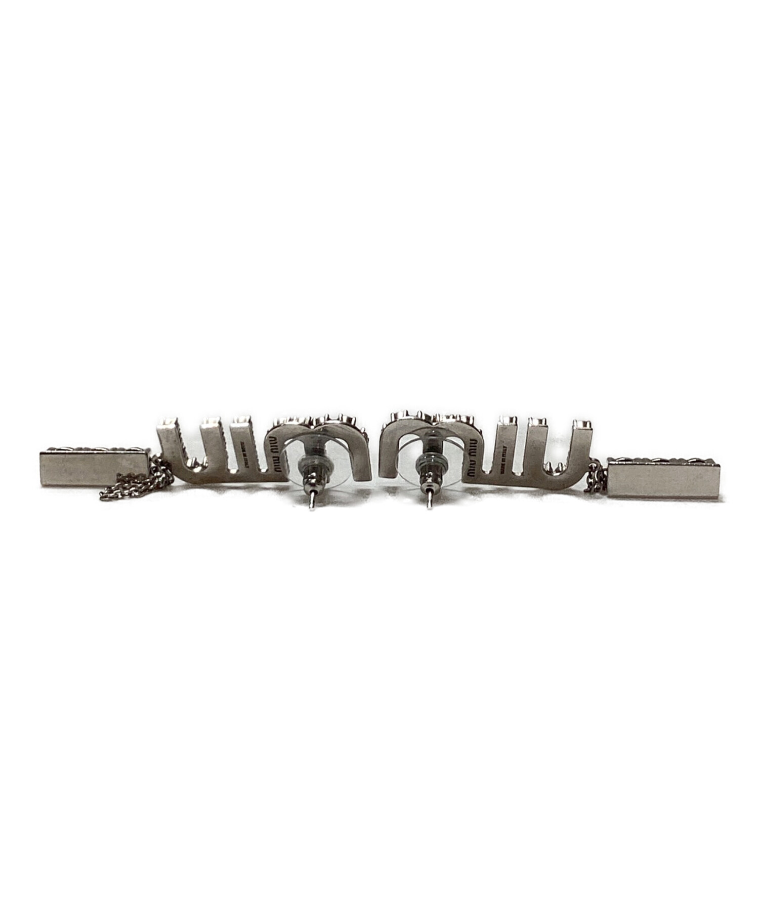 中古・古着通販】MIU MIU (ミュウミュウ) クリスタルロゴピアス