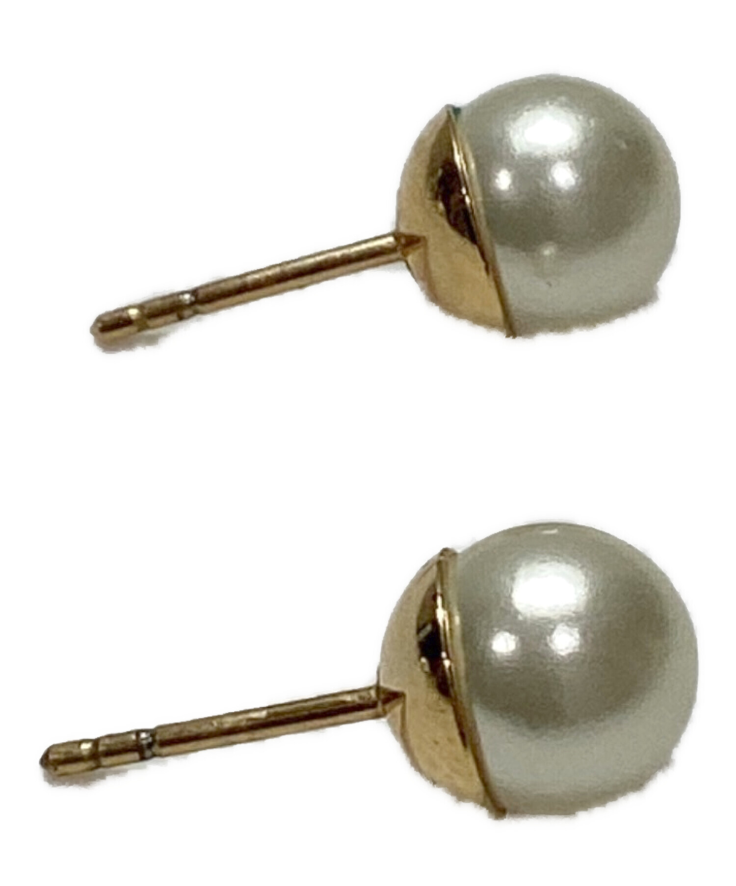中古・古着通販】DIOR (ディオール) パールロゴピアス ホワイト