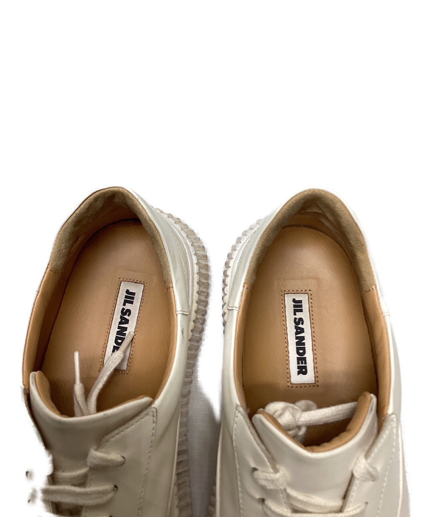 室内試着のみ　JIL SANDER 白レザースニーカー 40 中古・古着通販】JIL SANDER (ジルサンダー) SMOOTH LEATHER SNEAKER
