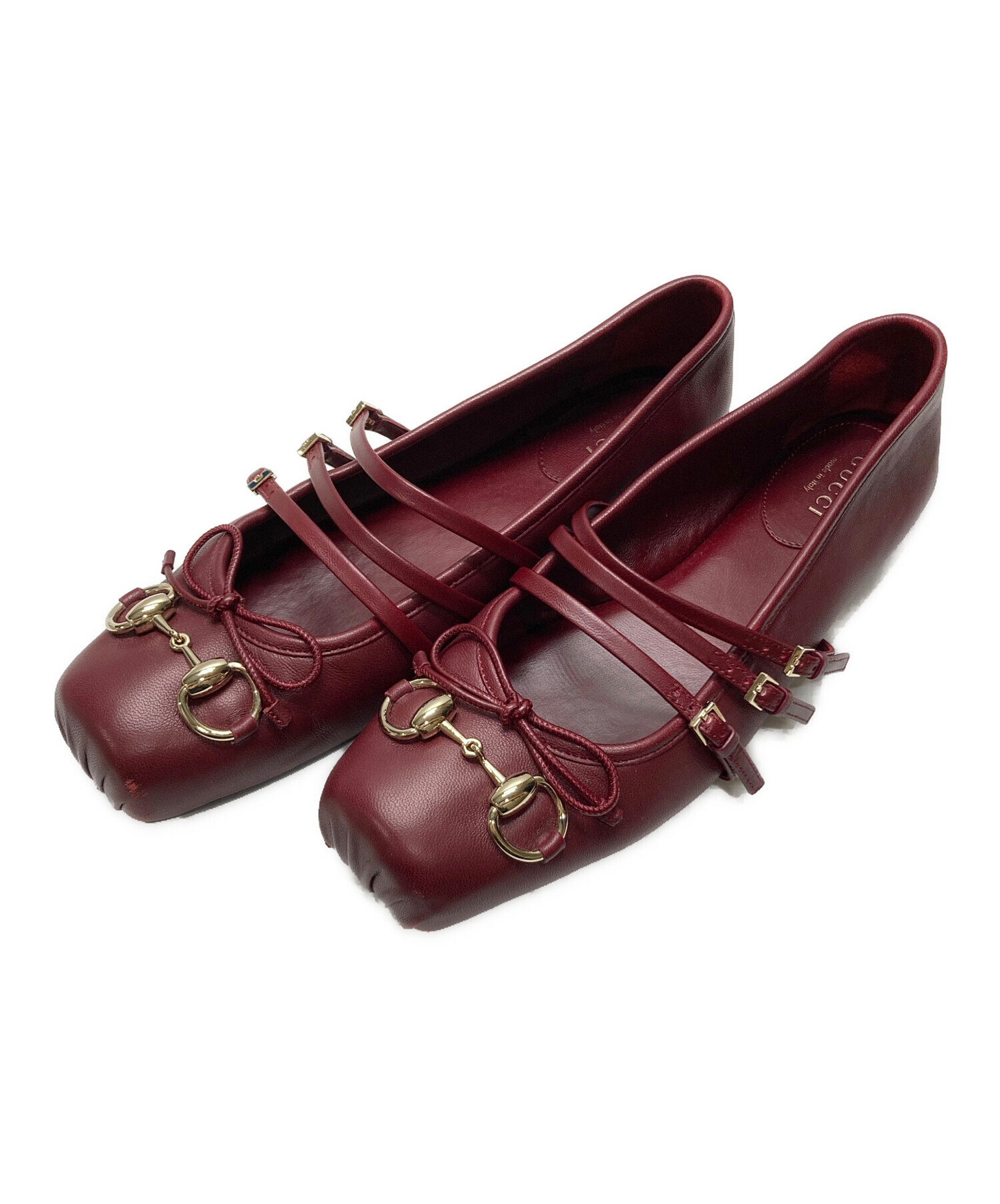 未使用 GUCCI GGクリスタル ホースビット バレエシューズ 37 現行 中古・古着通販】GUCCI (グッチ) ホースビットフラットバレエシューズ