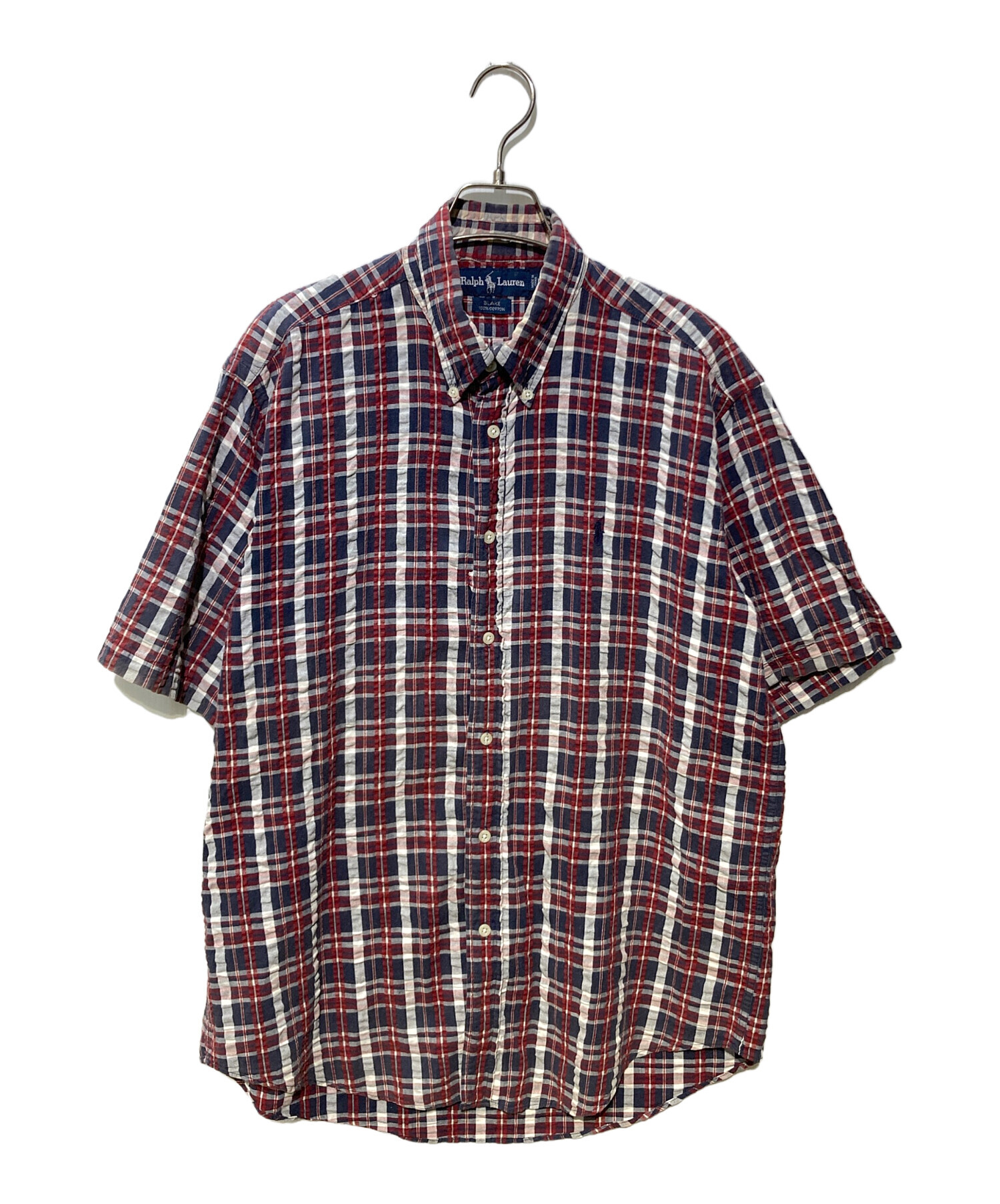 【最高カラー、BLAKE】ラルフローレン古着チェックシャツ刺繍ロゴプリネル赤L. 中古・古着通販】RALPH LAUREN (ラルフローレン) BLAKEチェックBD