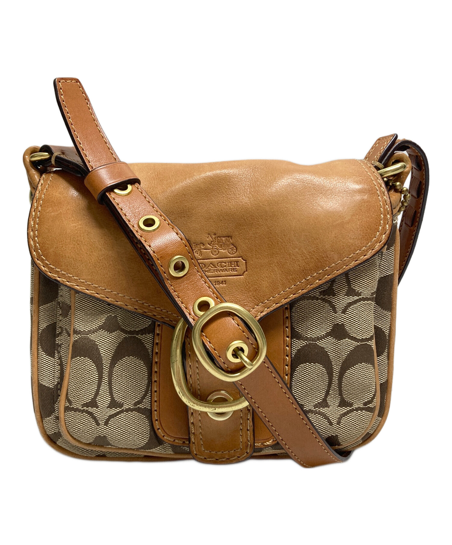 中古・古着通販】COACH (コーチ) シグネチャー ショルダーバッグ