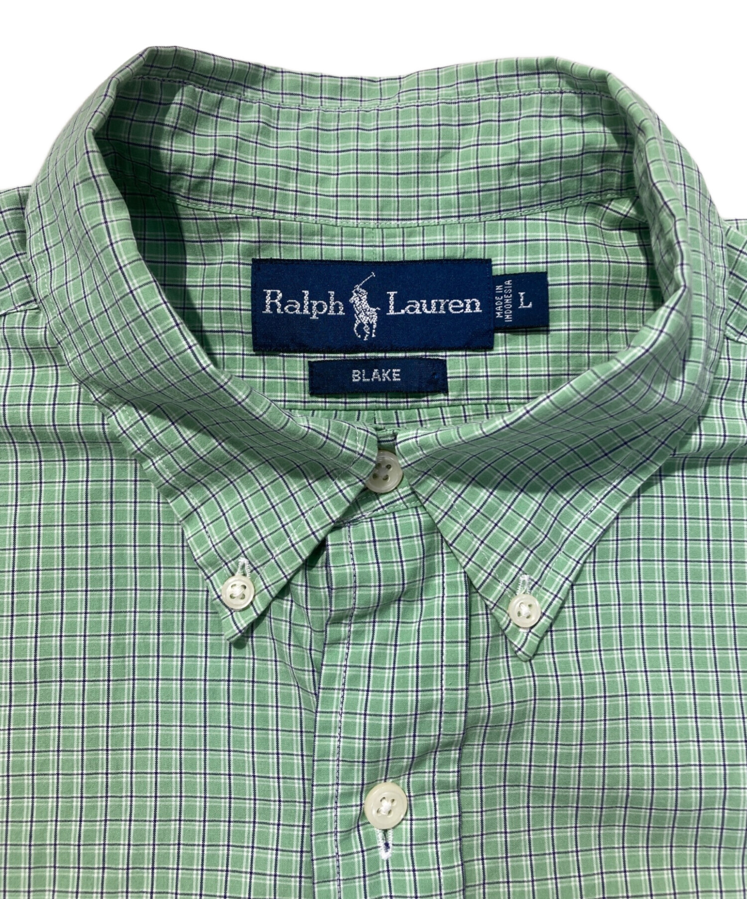 中古・古着通販】RALPH LAUREN (ラルフローレン) 半袖シャツ グリーン