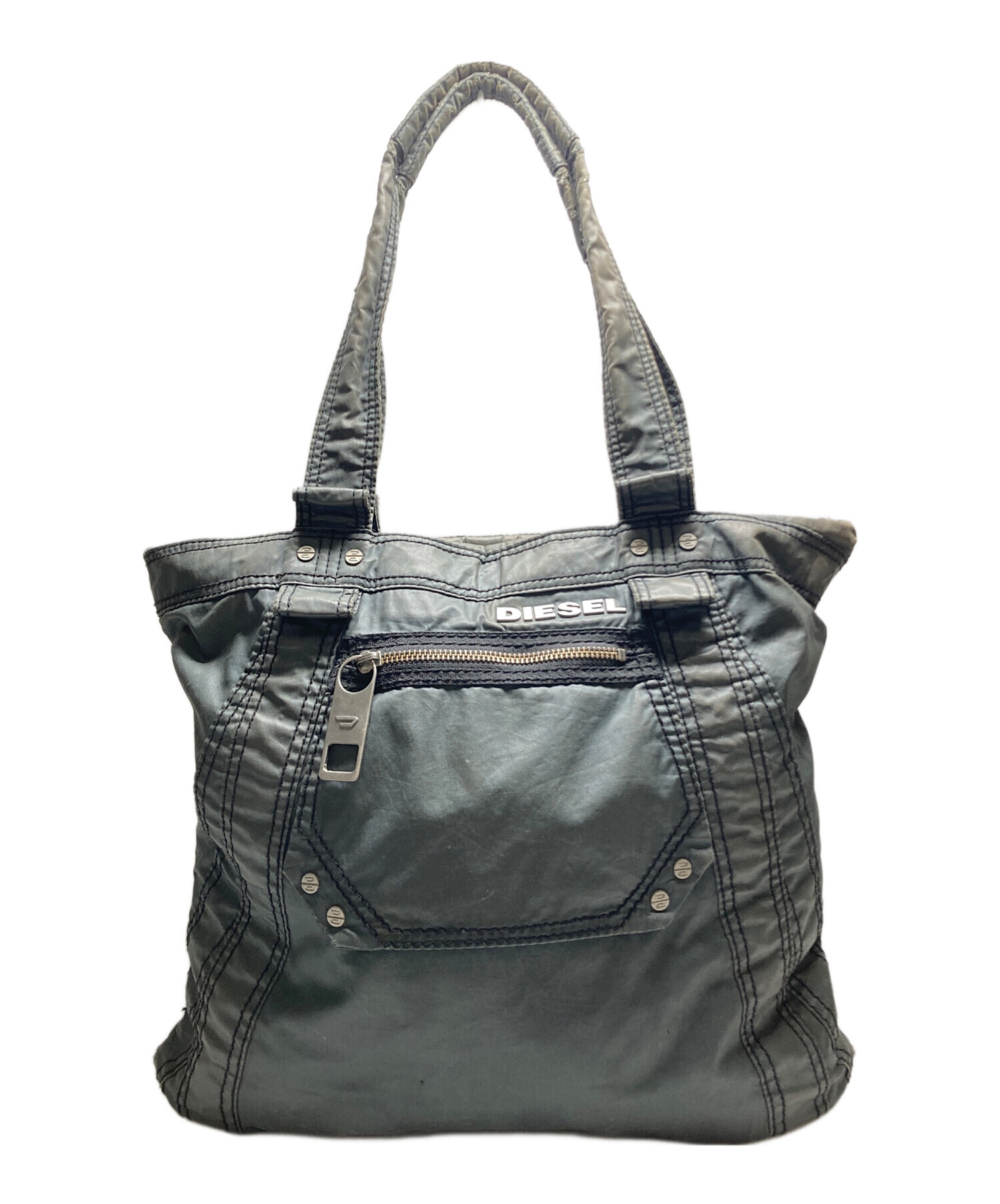 中古・古着通販】DIESEL (ディーゼル) メタルロゴハンドバッグ カーキ