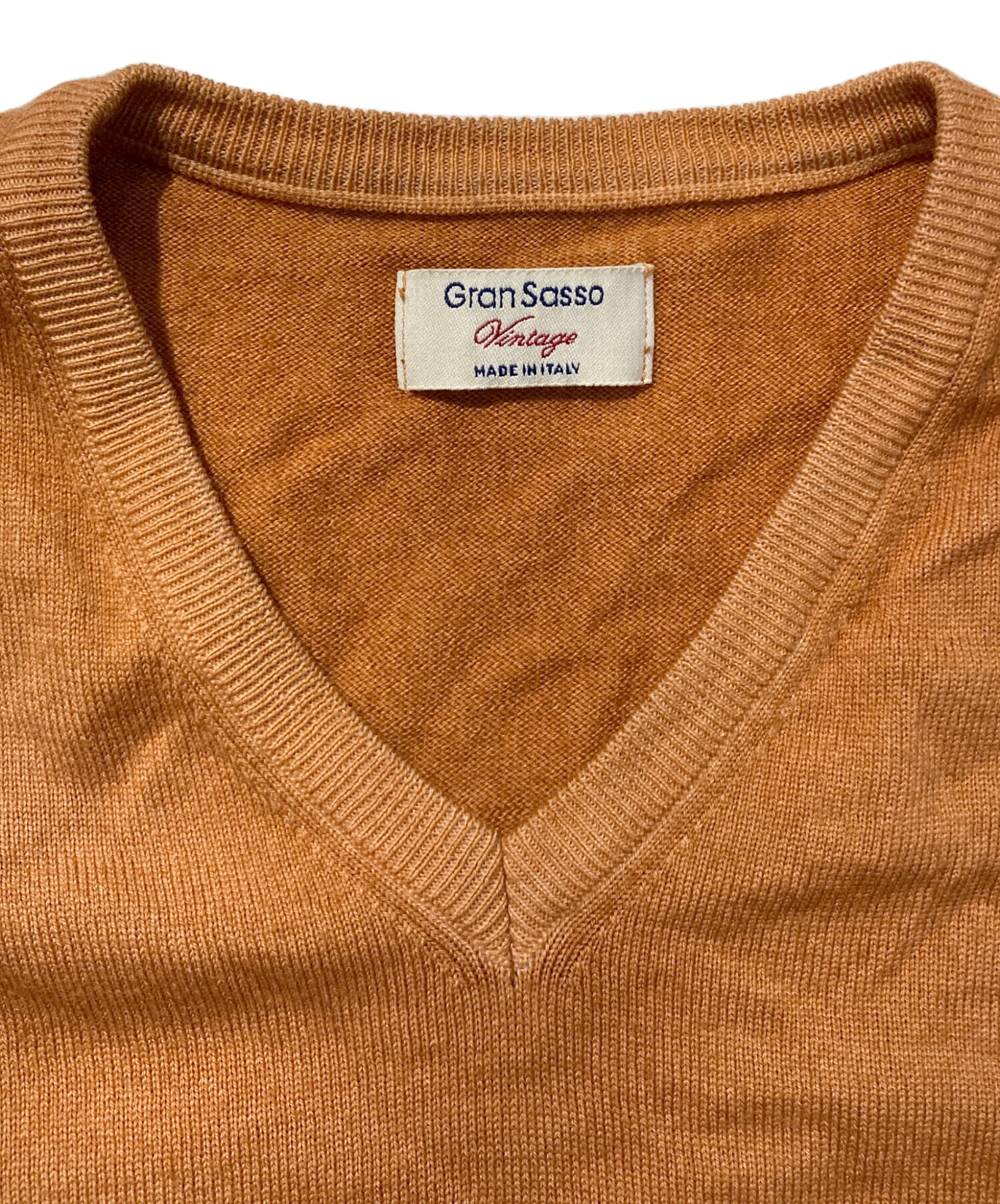 中古・古着通販】GRAN SASSO (グランサッソ) Vネックニット ブラウン