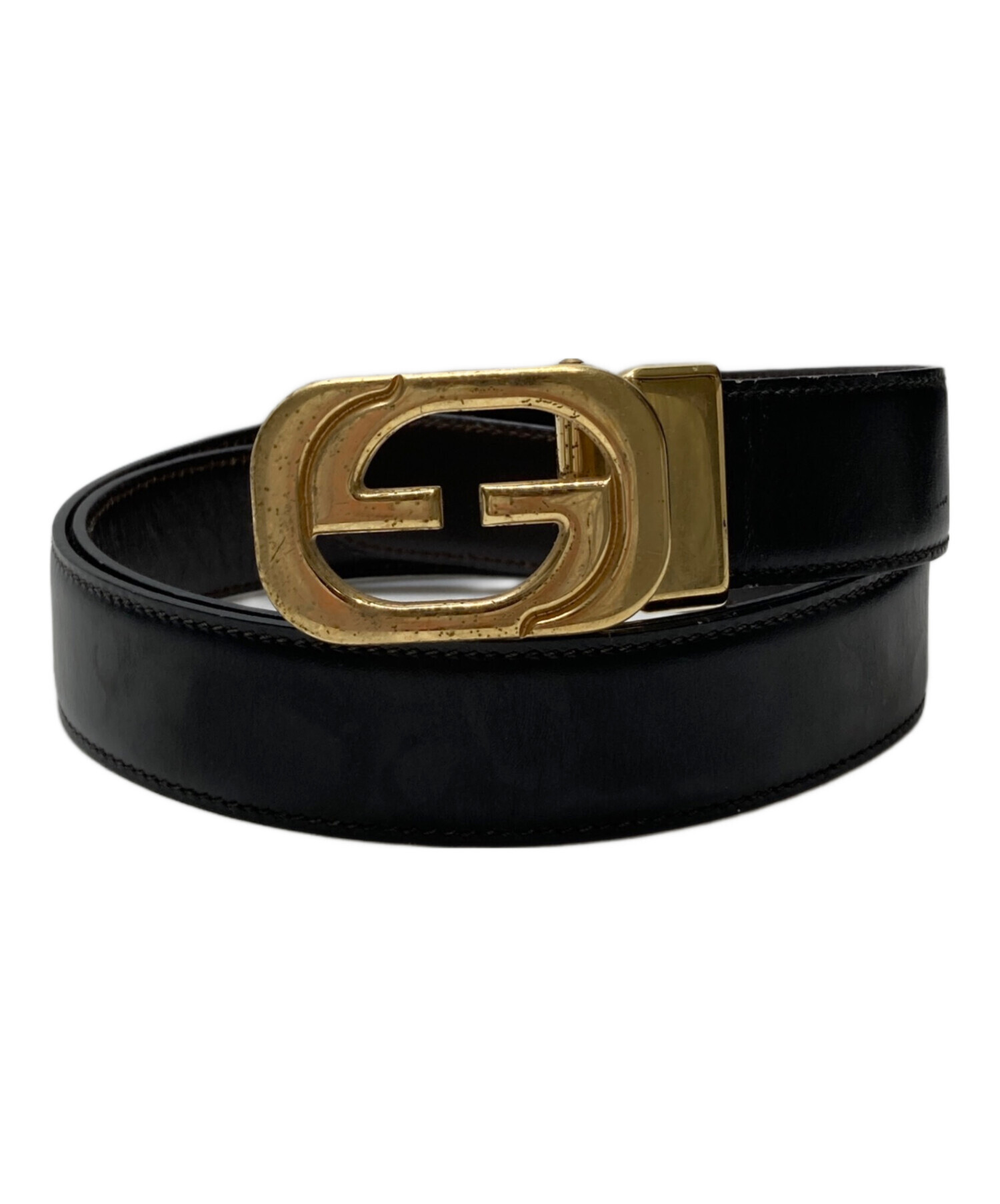 値下げ！GUCCI ダークブラウン ベルト付きロングコート　42 中古・古着通販】GUCCI (グッチ) レザーベルト ブラウン｜ブランド