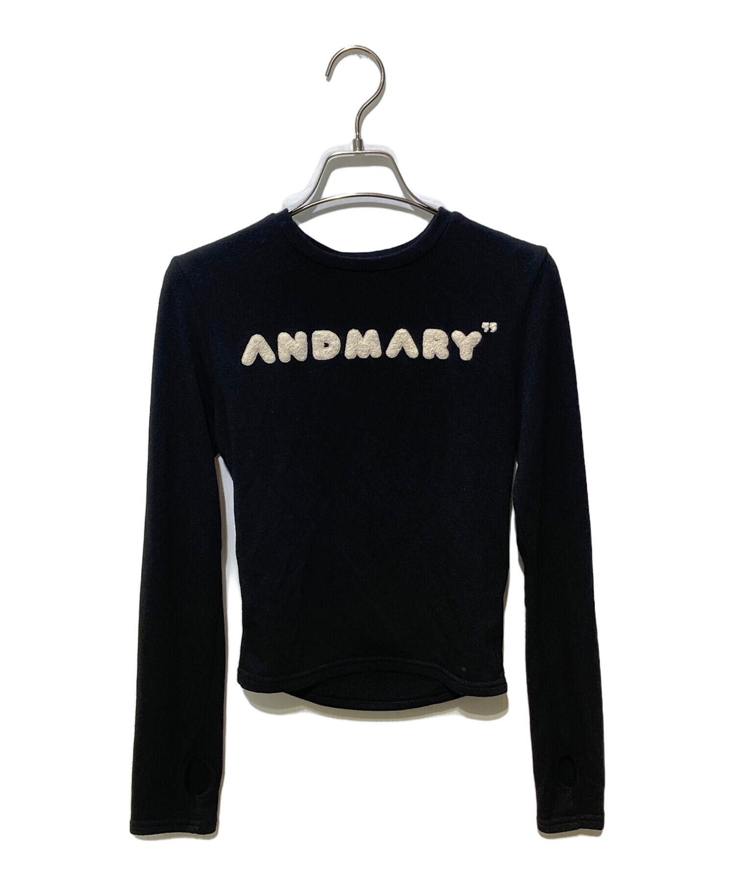 中古・古着通販】ANDMARY (アンドマリー) Mary logo tops ブラック