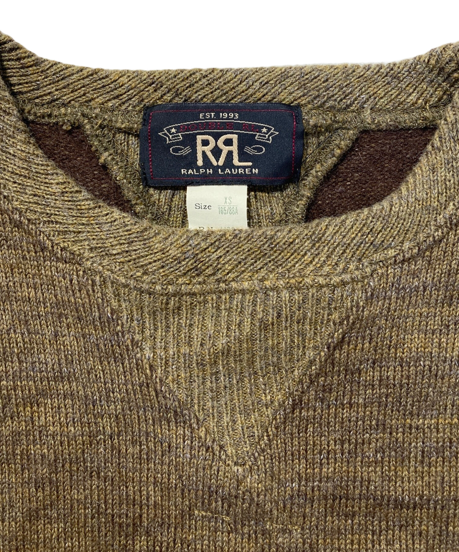 中古・古着通販】RRL (ダブルアールエル) 両Vニットスウェット カーキ