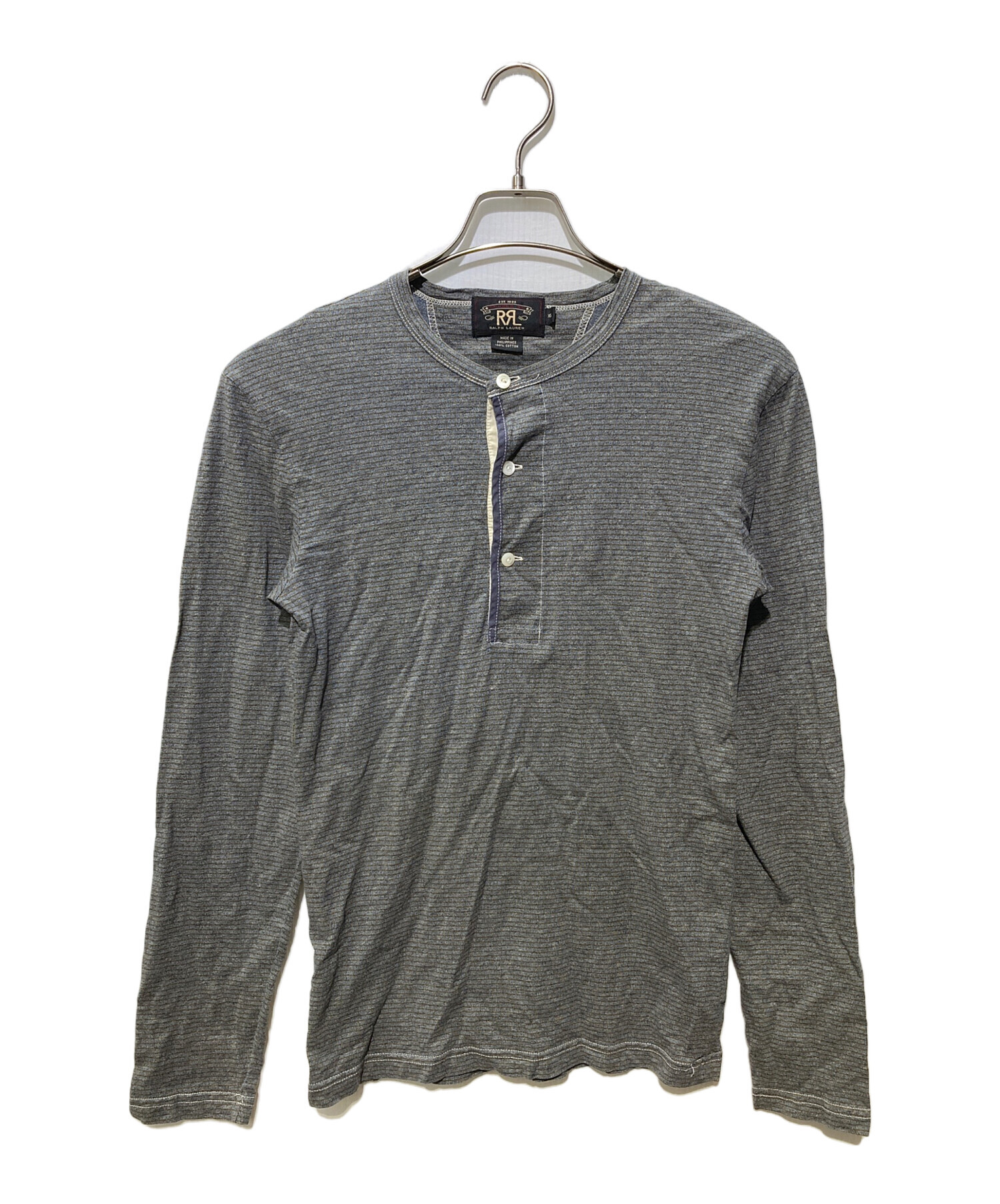 RRL ヘンリーネックカットソー XS ブルーグレー 中古・古着通販】RRL (ダブルアールエル) ヘンリーネックカットソー