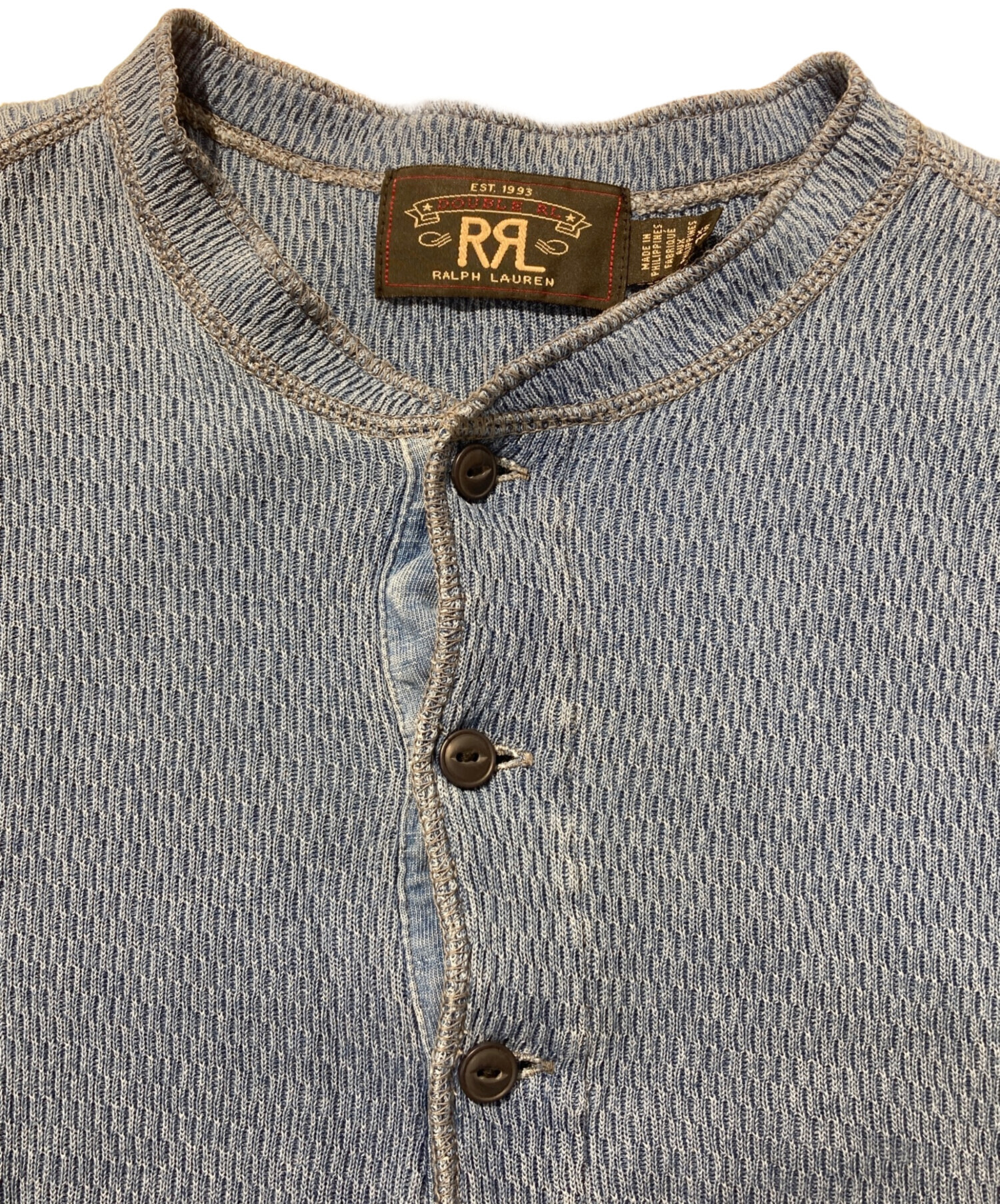 中古・古着通販】RRL (ダブルアールエル) インディゴヘンリーネック