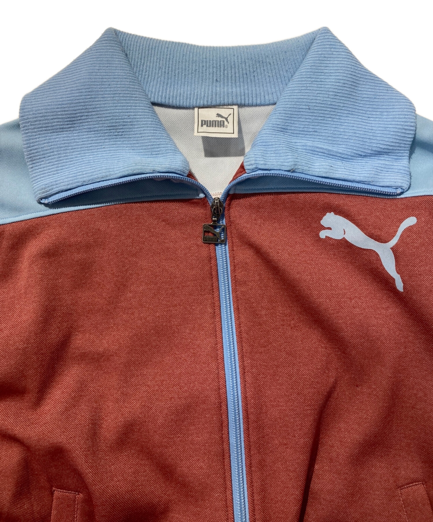 PUMA トラックジャケット ボルドー×ホワイト 中古・古着通販】PUMA (プーマ) トラックジャケット ボルドー×ライト