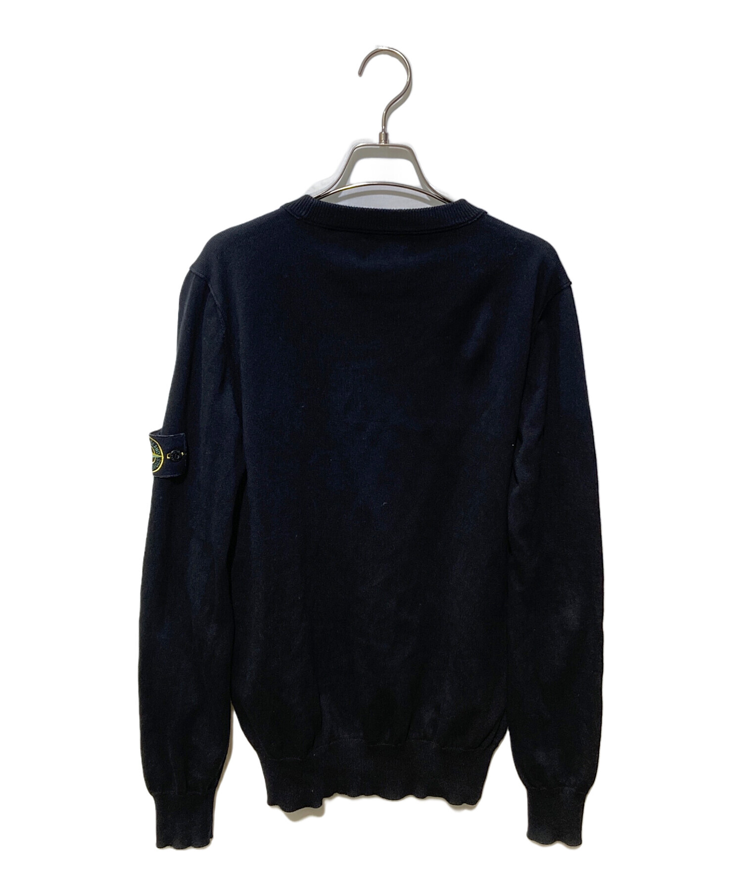 【美品】STONE  コットン クルーネック ニット ブラック M 中古・古着通販】STONE ISLAND (ストーンアイランド) クルーネック