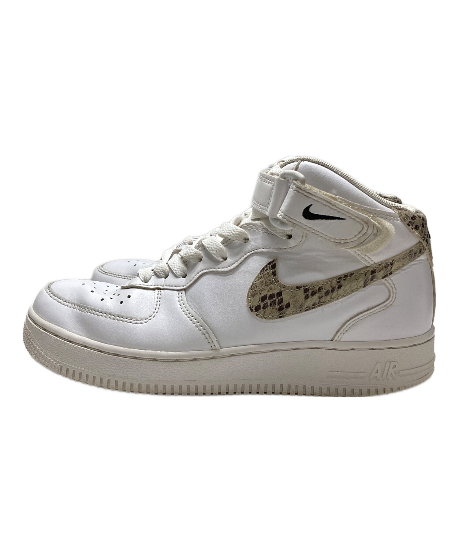中古・古着通販】NIKE (ナイキ) AIR FORCE 1 '07 MID ヘビ柄 ホワイト