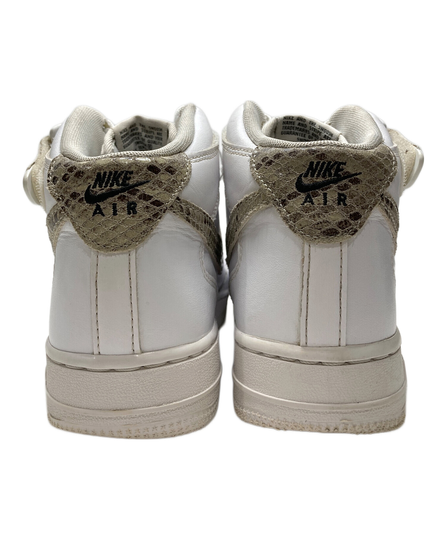中古・古着通販】NIKE (ナイキ) AIR FORCE 1 '07 MID ヘビ柄 ホワイト