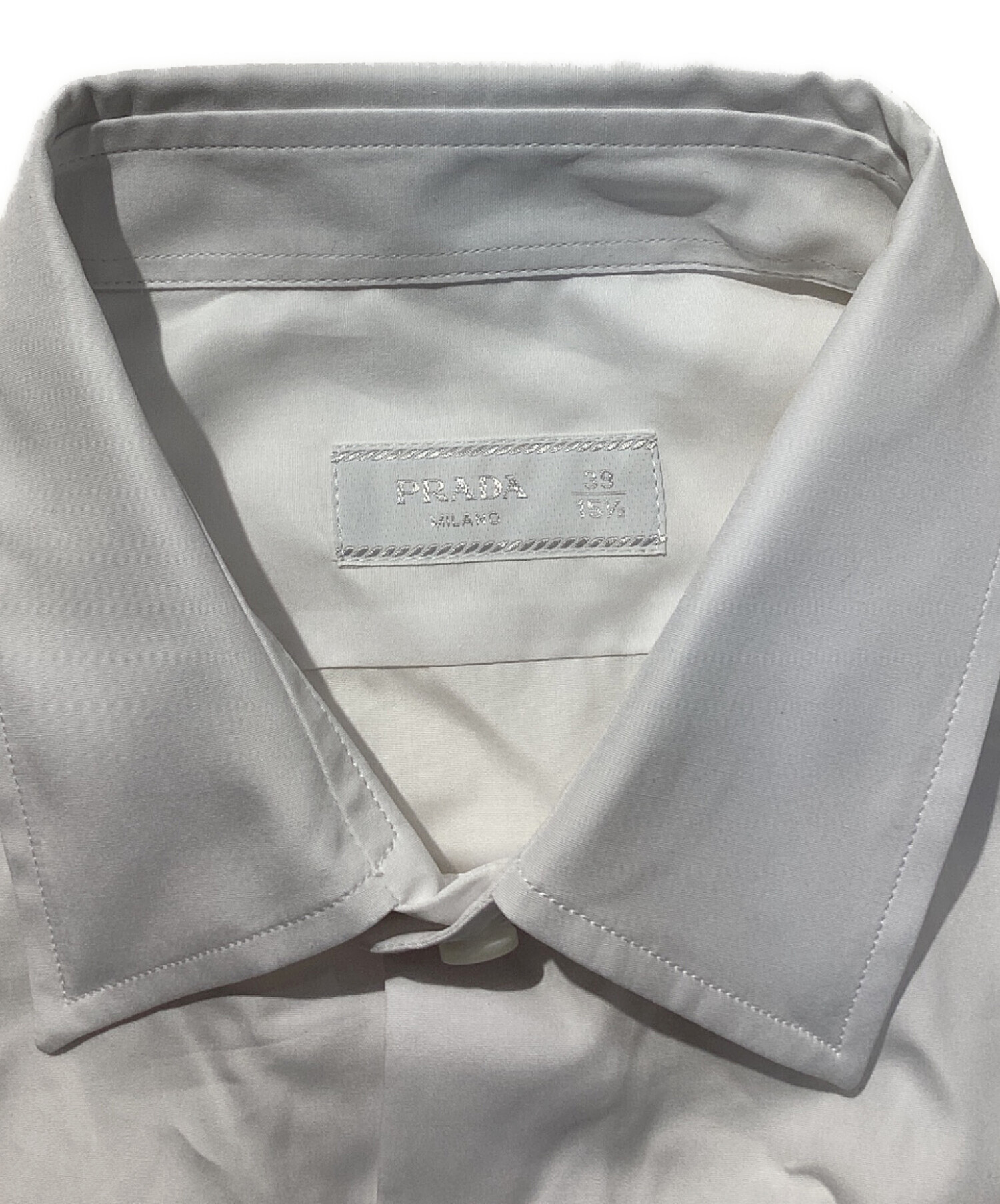 中古・古着通販】PRADA (プラダ) コットンポプリンシャツ ホワイト