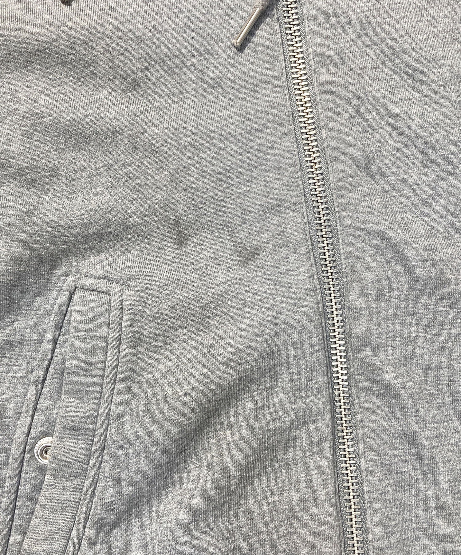 DIESEL パーカーL デニム切替 ダメージ加工 ジップアップ グレー　未使用 中古・古着通販】DIESEL (ディーゼル) デニム切替ジップパーカー